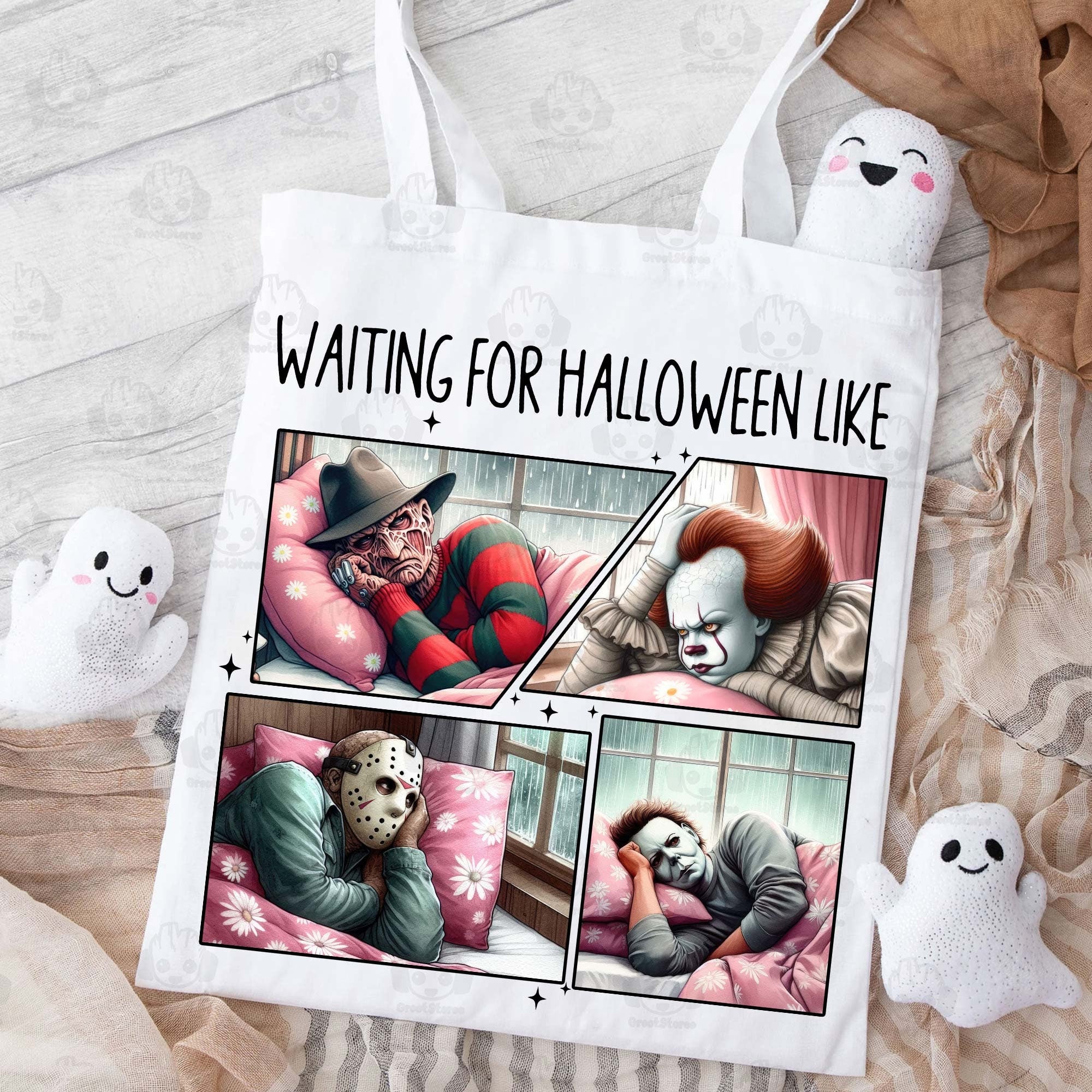 Waiting For Halloween Like Shirt, Halloween Shirt, Horror Movie Characters Shirt, Horror Character Daily Life Shirt, Halloween Shirt, Digital Download HW1708 07