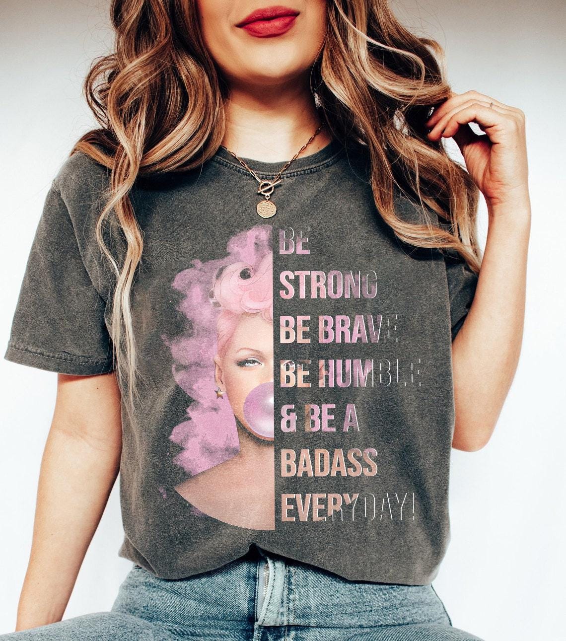 P!nk Be Strong Shirt, Pink Singer Tour Tee, Summer Carnival 2024 Shirt, Pink Music Festival Shirt, Trustfall Album Shirt, Pink Gift For Fan MS1708 07