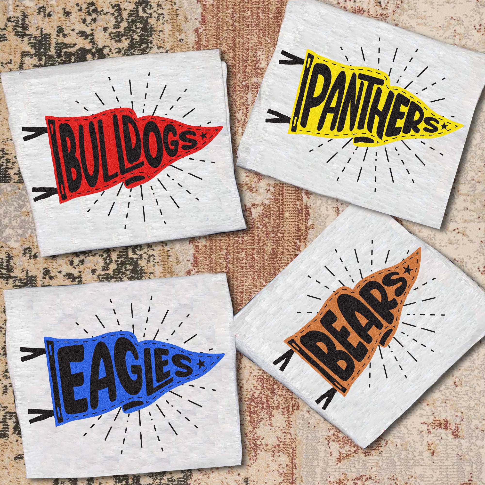 Custom Mascot Pennants Flag Shirt, Pennant Mascot Shirt, School Spirit Shirt, Matching Team Tee, Homecoming Pennant Color, SC1908 01