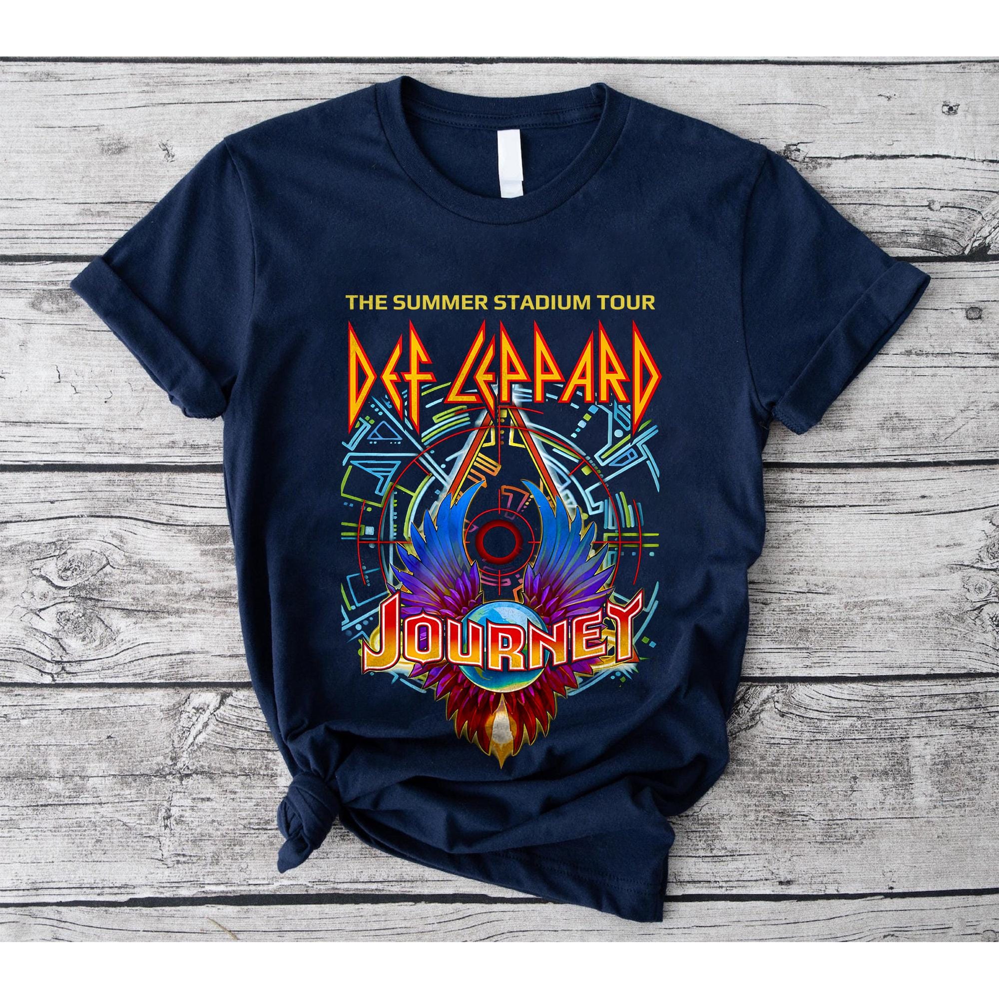 Journey Summer Stadium Tour 2024 Shirt, Journey Tour T-Shirt, Def-Leppard Merch, Rock Music Fan Gifts, Concert 2024 Tee MS1708 02