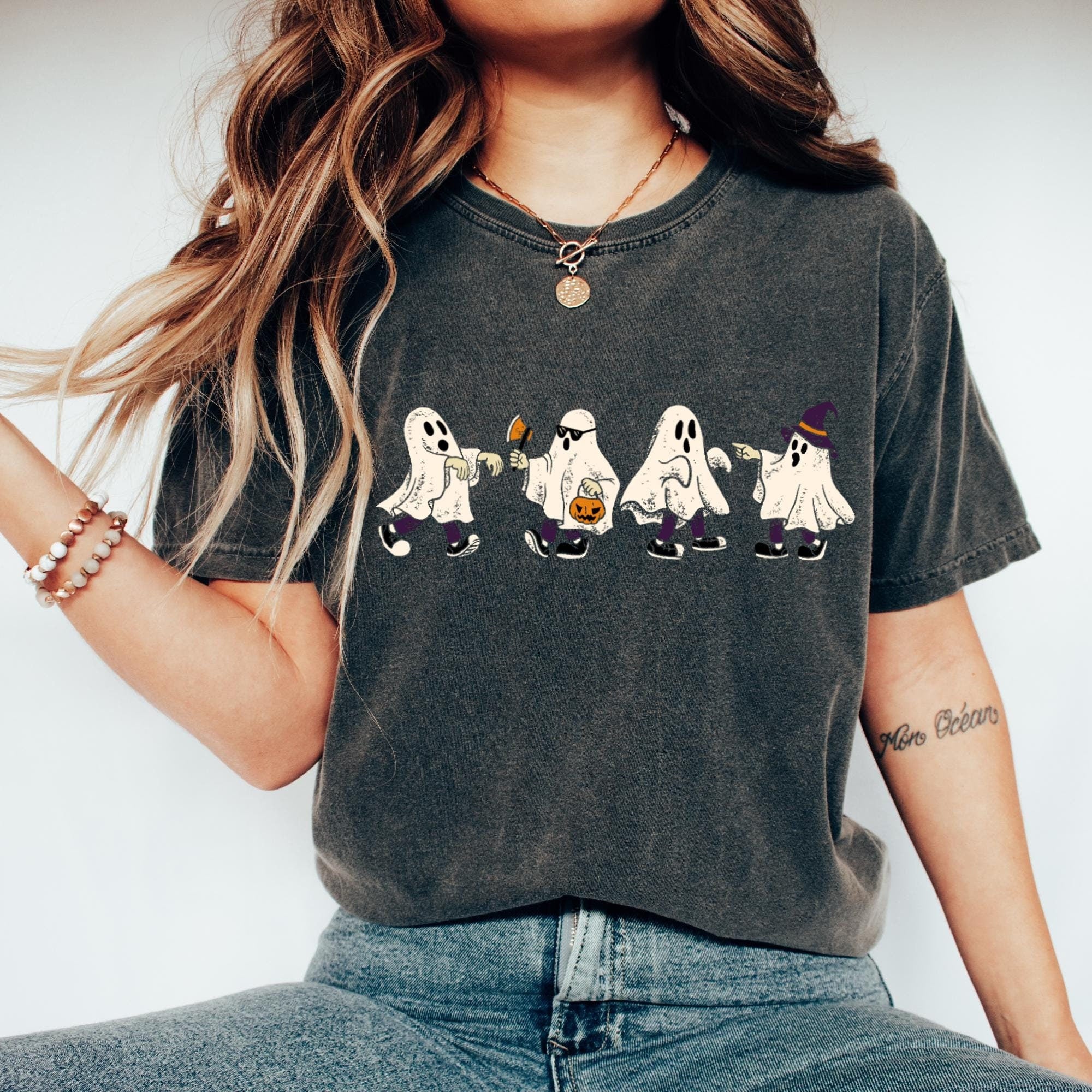 Silly Ghosts shirt, Funny Halloween Ghosts shirt, Vintage Ghost shirt, Cute Ghosts shirt, Spooky Season shirt,Boujee ghost,Spooky Vibes T-Shirt Design HW2208 12