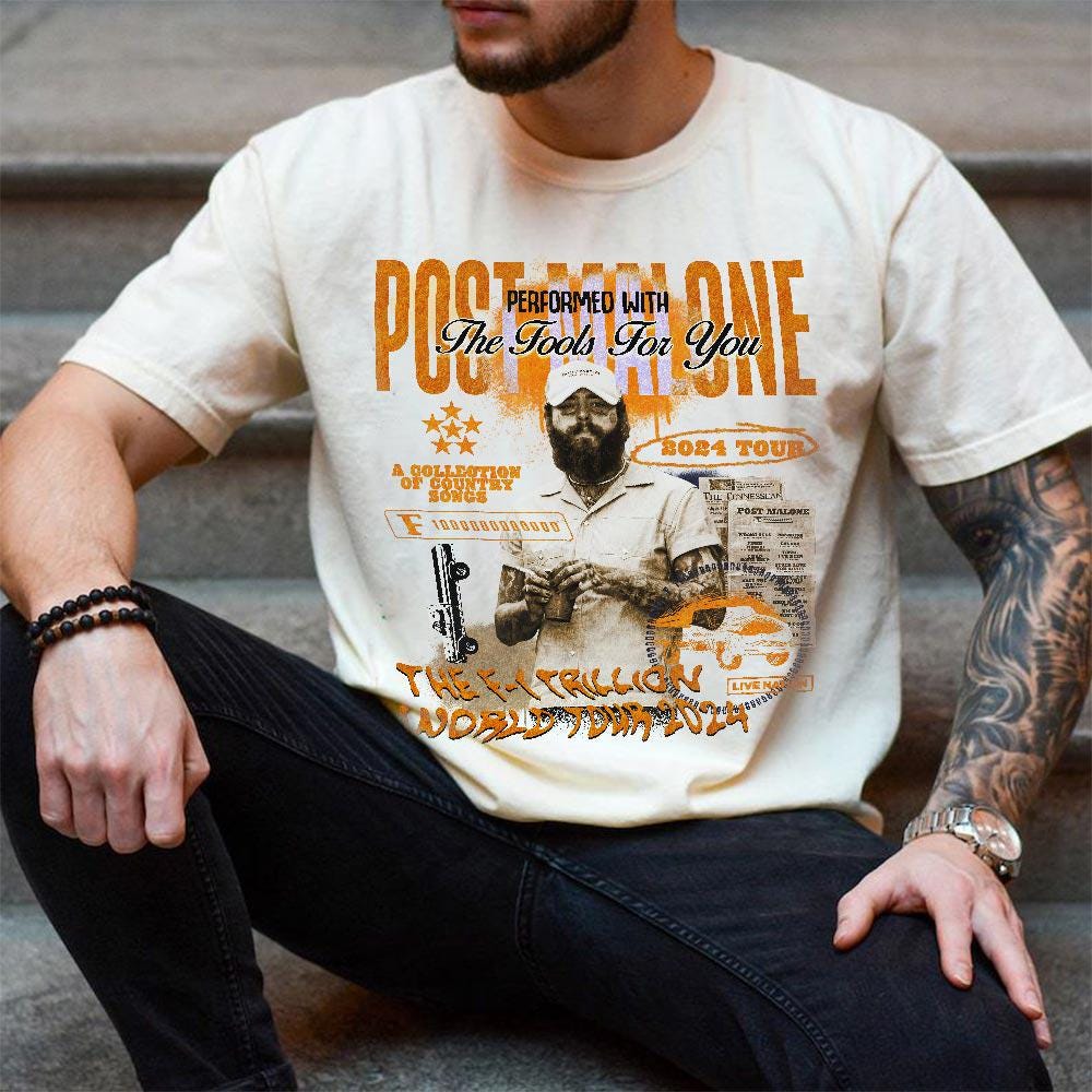 Post Malone Shirt, Post Malone Tour Music Shirt, A Collection Of Country Song List Post Malone Concert 2024 For Fan Unisex Shirt V1 0708M