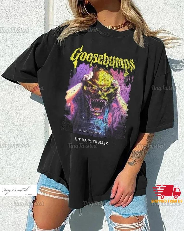 Retro Goosebumps Halloween Shirt, The Haunted Mask Goosebumps 90s Horror Movie Shirt, Goosebumps Halloween Scary Tee, Halloween Gift HW2110