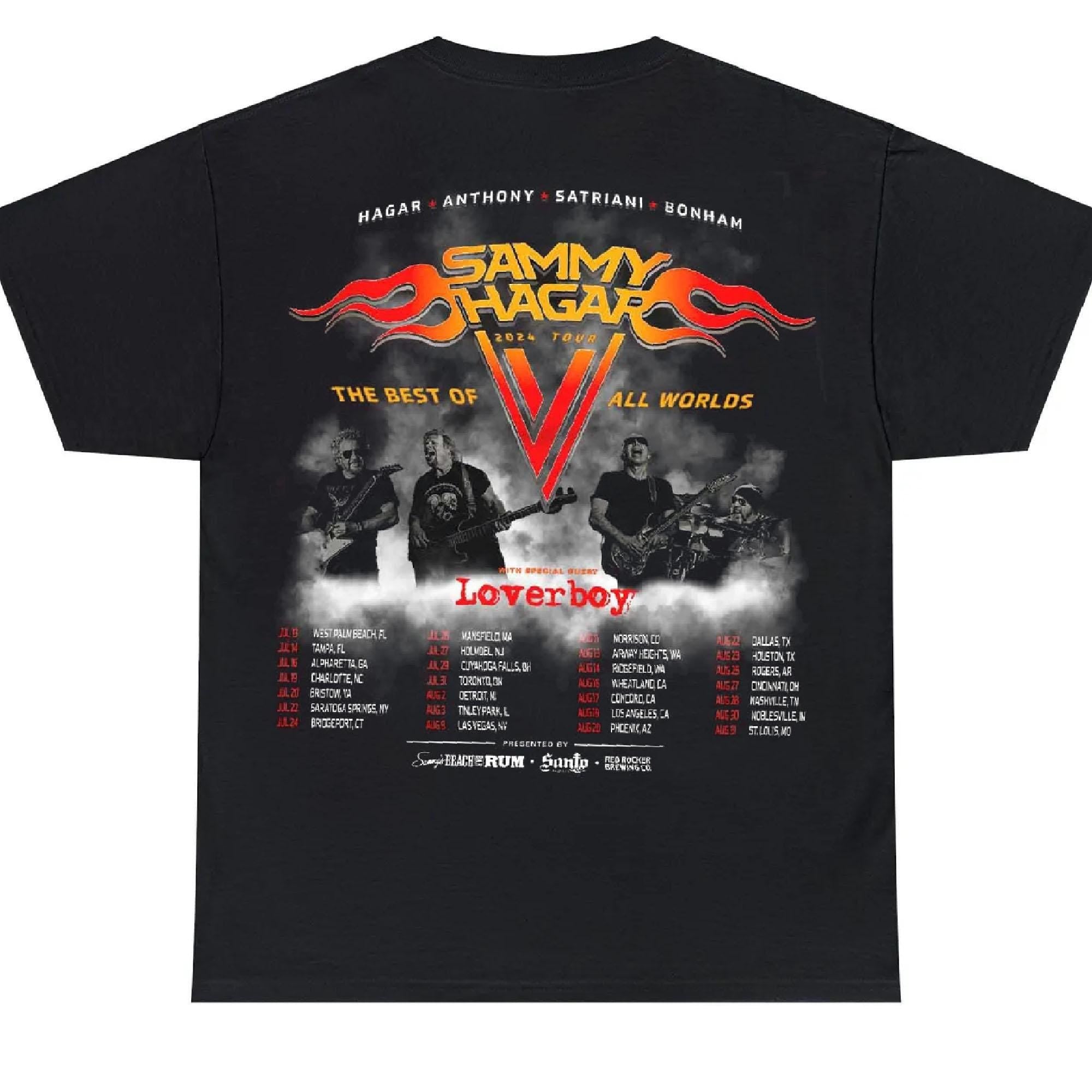 Sammy Hagar The Best of All Worlds 2024 Tour Shirt, Sammy Hagar Concert Tour Shirt, Sammy Hagar Dates Concert Merch 2024 T-Shirt For Fan MS2008 08