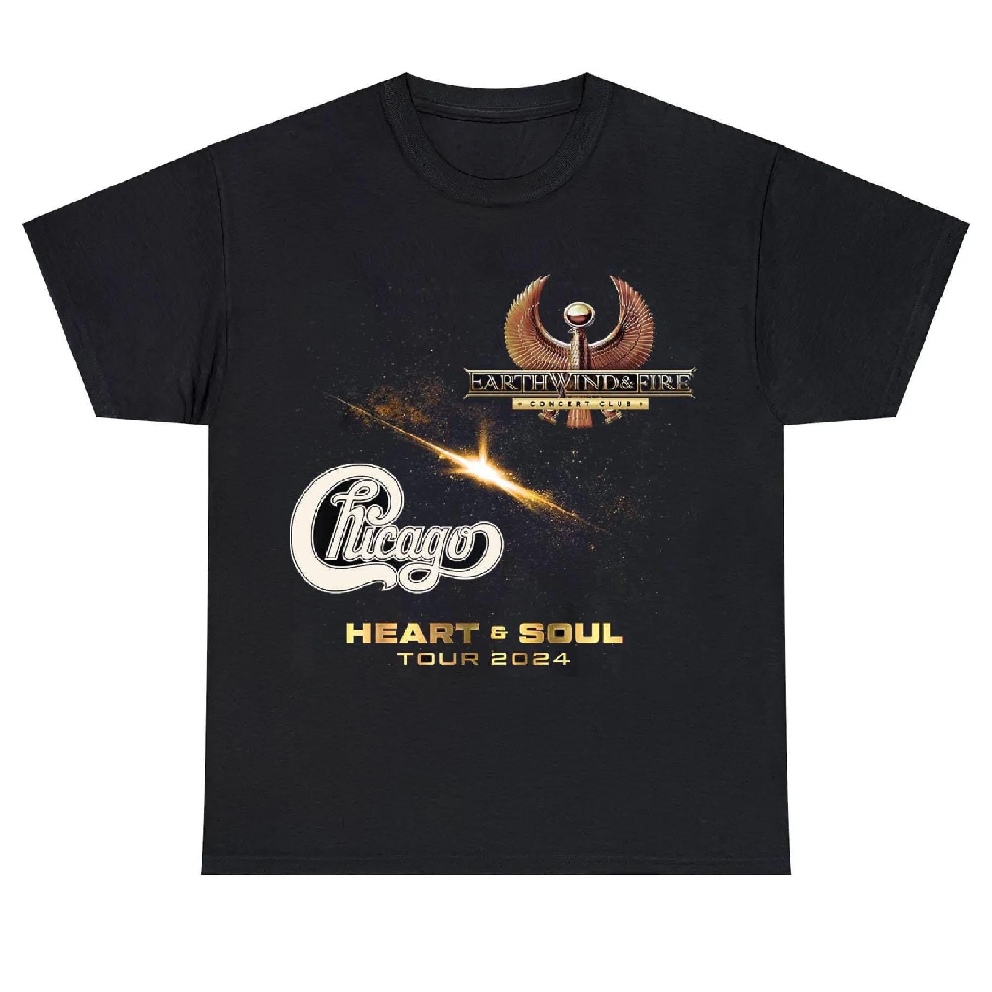 Chicago Earth Wind Fire Heart And Soul Tour 2024 T Shirt, Chicago Earth Wind Fire Heart And Soul  T Shirt  Dates Concert Merch 2024