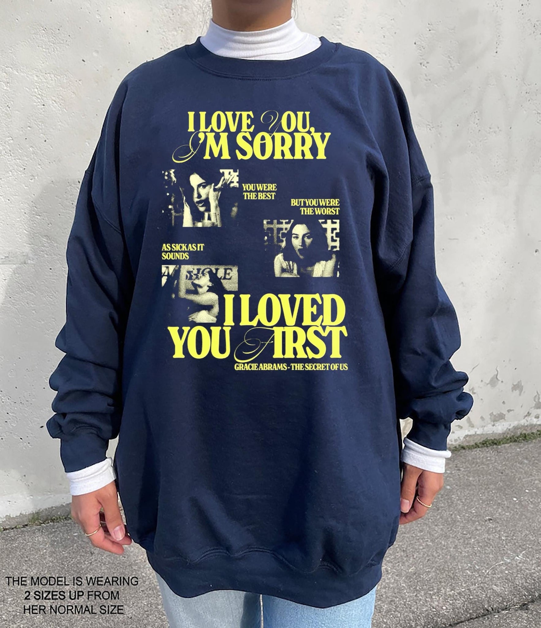 I love you I'm sorry Gracie aesthetic tshirt, Gracie Abrams The Secret of us inspired sweatshirt, hoodie TD1010