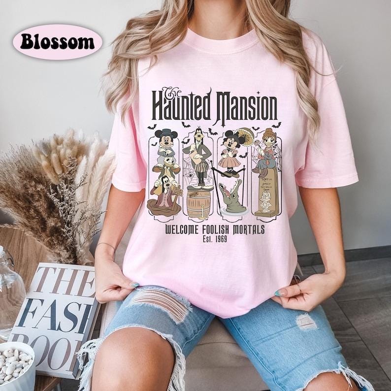 Vintage Mickey and Friends Haunted Mansion Disney Halloween Shirt, Disney Halloween Haunted Mansion Shirt, Disneyland Halloween Tee HW2208 04