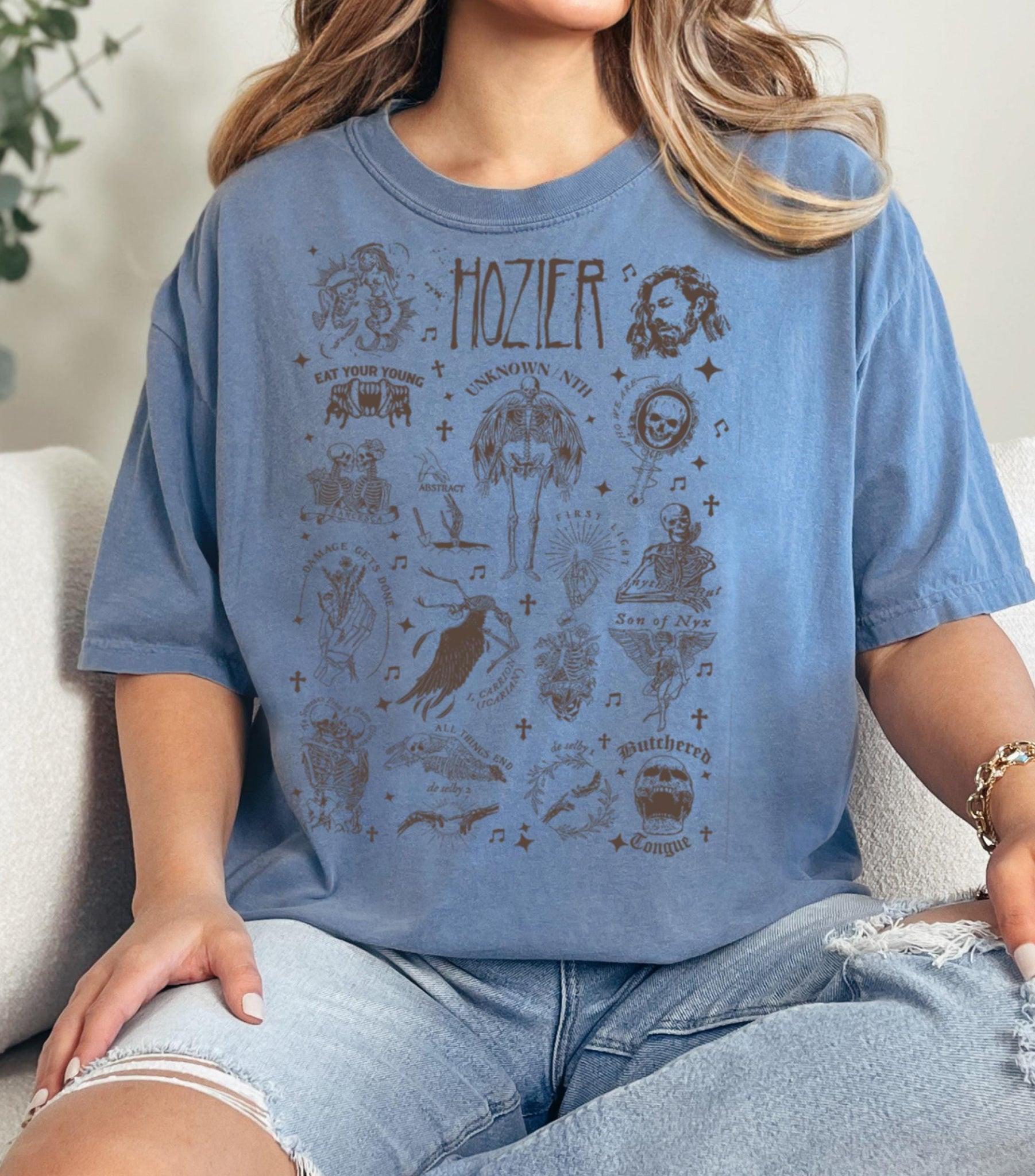 Comfort Colors Unreal Unearth Hozier Shirt, Hozier Tour 2024 Shirt, Hozier Shirt, Cool Design Hozier Concert Shirt, Sleeve Crewneck MS1908 07