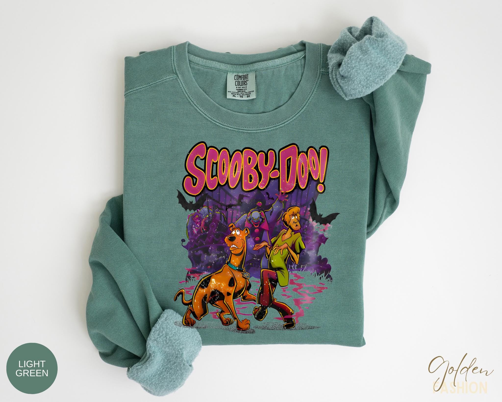 Scooby Doo Halloween Sweatshirt, Vintage Halloween Sweatshirt, Halloween Cartoon Shirt, Shagy Scary Costume, Horror Movie T-shirt, B0440 HW2208 03