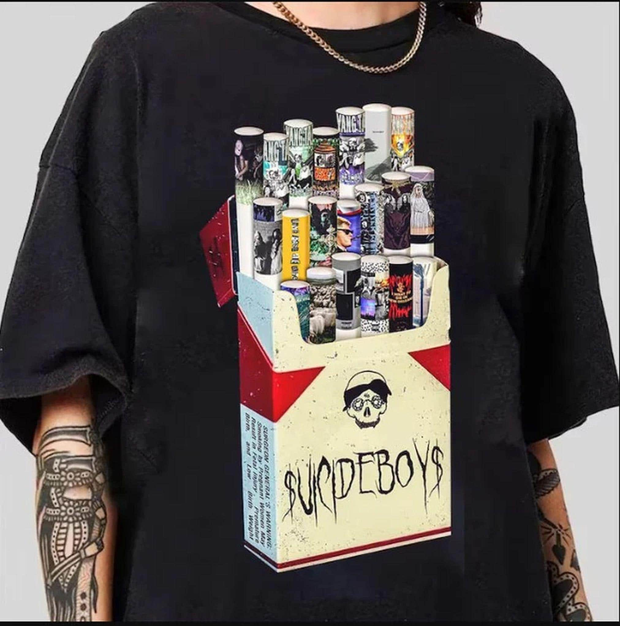 Vintage Suicideboys Cigarette Album Shirt, Suicide Boys Gray Day Tour 2024, Vintage g59 Tee, Now The Moon's Rising Album 1753442732PL MS2108 19