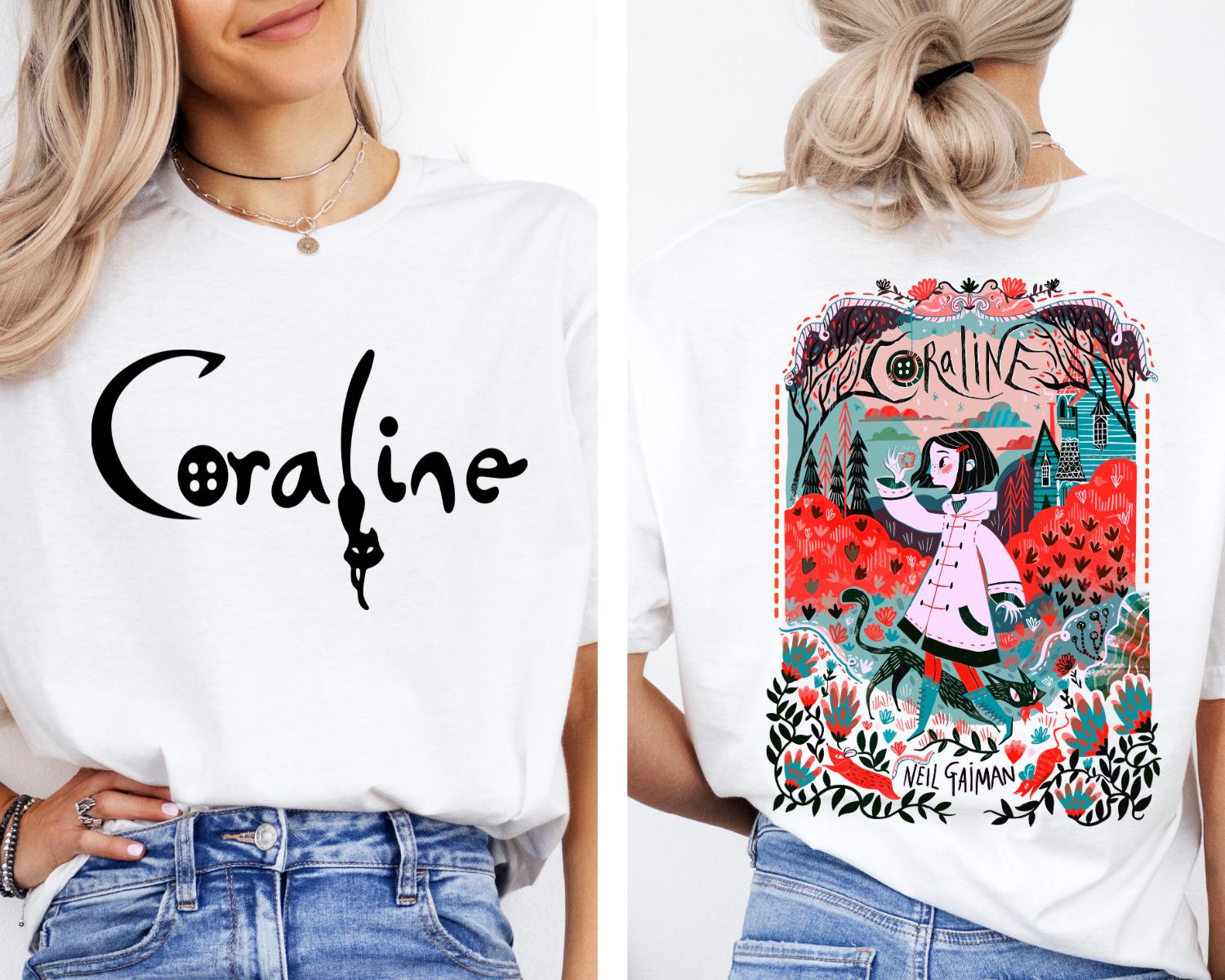 Coraline T-Shirt, Spooky Movie Halloween Shirt, Halloween Coraline Tee, Spooky Coraline Doll Sweatshirt, Coraline Movie Vintage Tee, S191 HWN2008 06