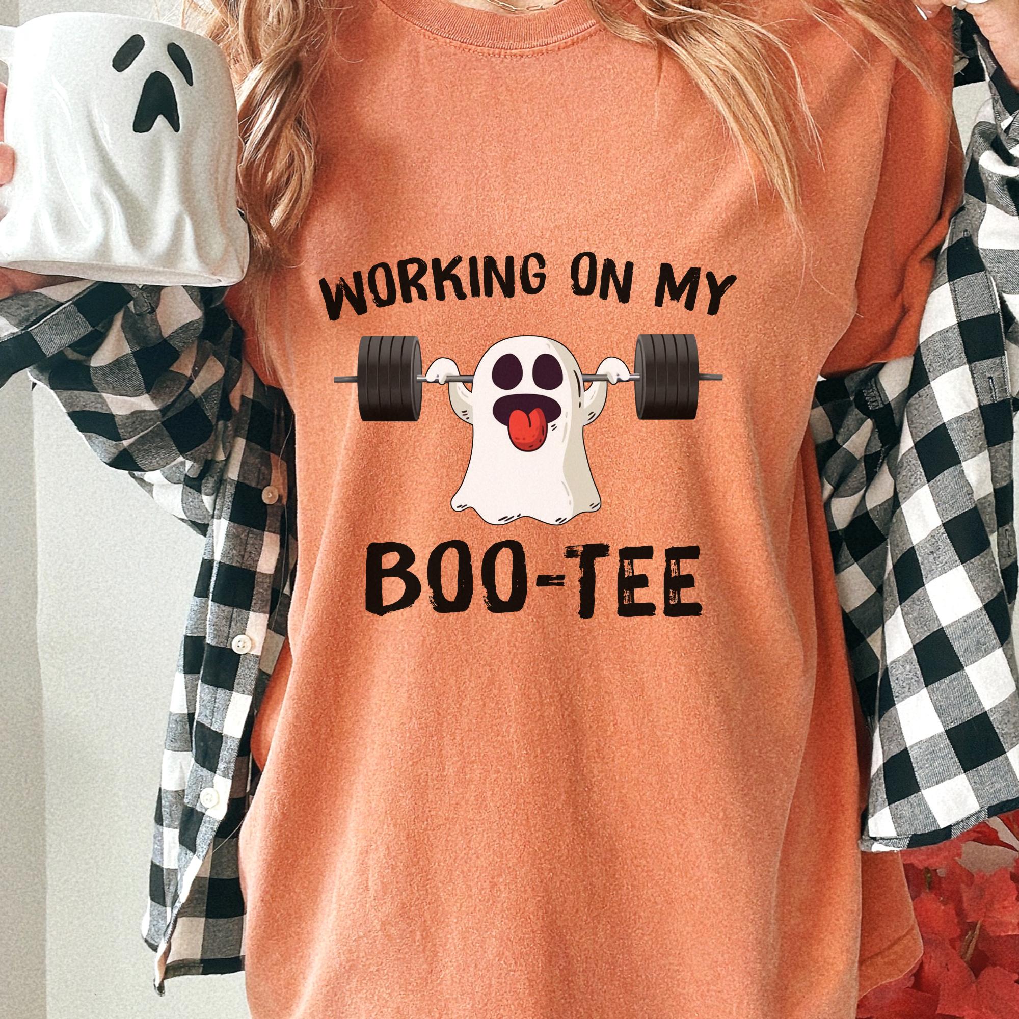 Comfort Colors® Spooky Season Working on My Boote T-Shirt & Sweatshirt, Comfort Colors, Cozy and Funny, Halloween Humor, Graphic T-Shirt HW1908 06