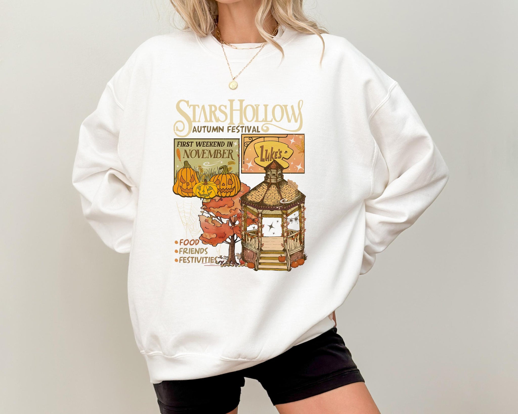 Luke's Stars Hollows Sweatshirt, Autumn Festival Sweatshirt, Stars Hollow First Weekend of November, Retro Style Lukes Diner Sweatshirt TD2308 12