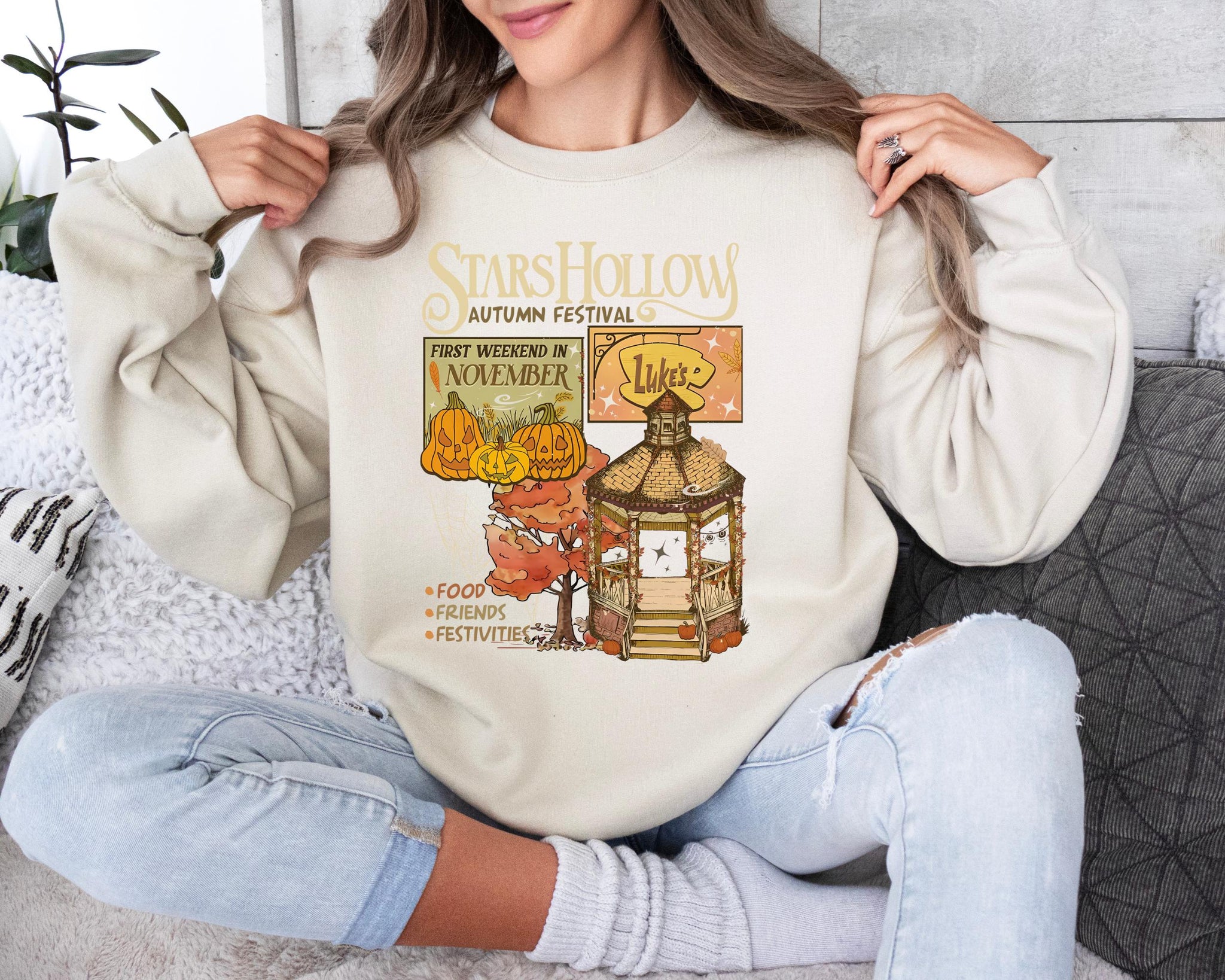 Luke's Stars Hollows Sweatshirt, Autumn Festival Sweatshirt, Stars Hollow First Weekend of November, Retro Style Lukes Diner Sweatshirt TD2308 12