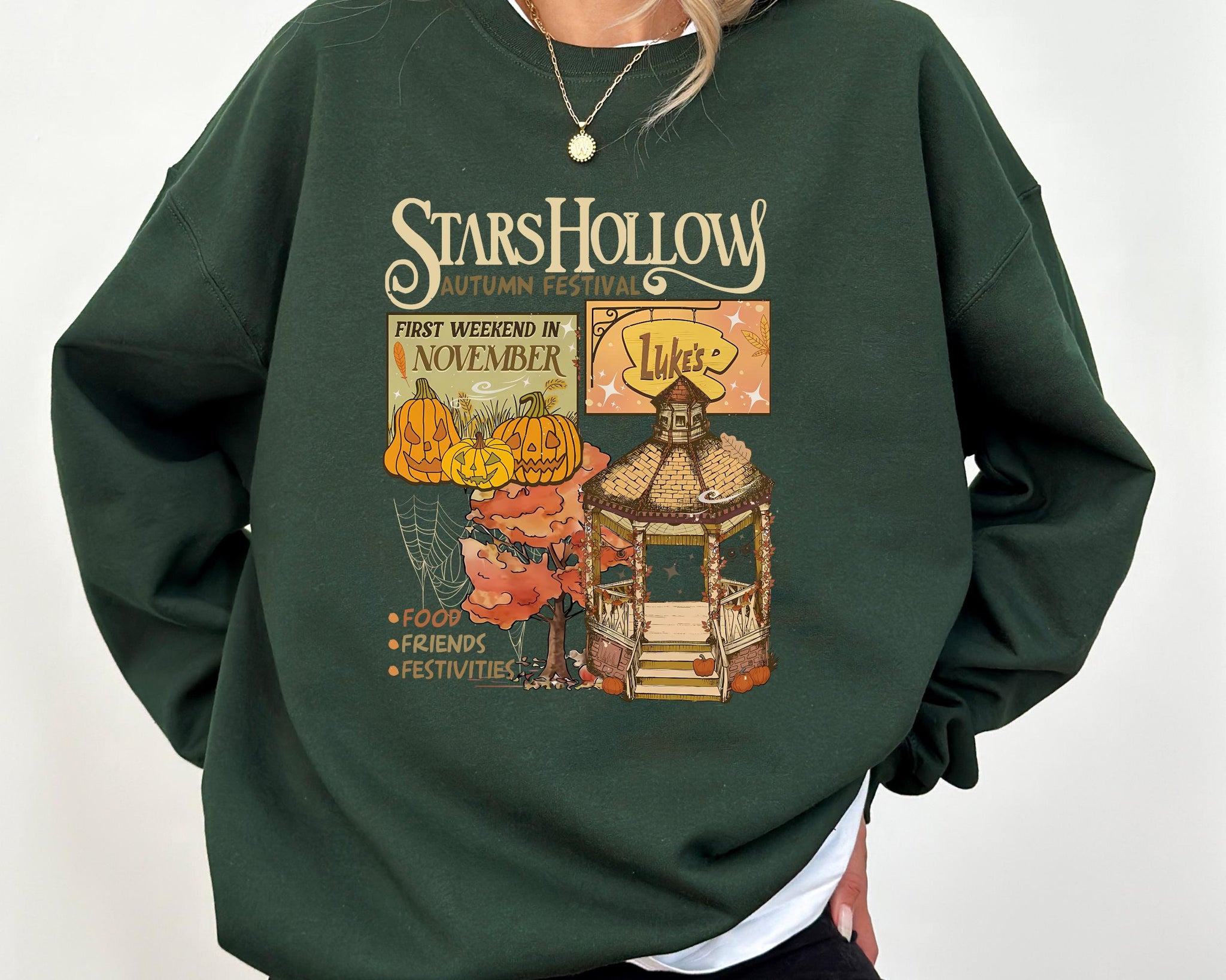 Luke's Stars Hollows Sweatshirt, Autumn Festival Sweatshirt, Stars Hollow First Weekend of November, Retro Style Lukes Diner Sweatshirt TD2308 12