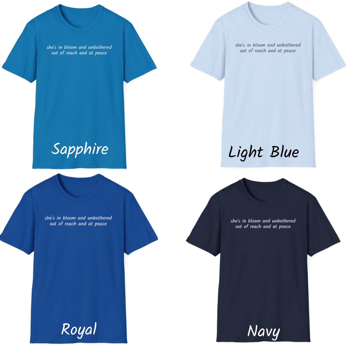 She's in Bloom and Unbothered Out of Reach and At Peace Shirt, She is in Bloom and Unbothered Mantra T-Shirt, Jennifer Lopez Tee, JLo TD0509 05