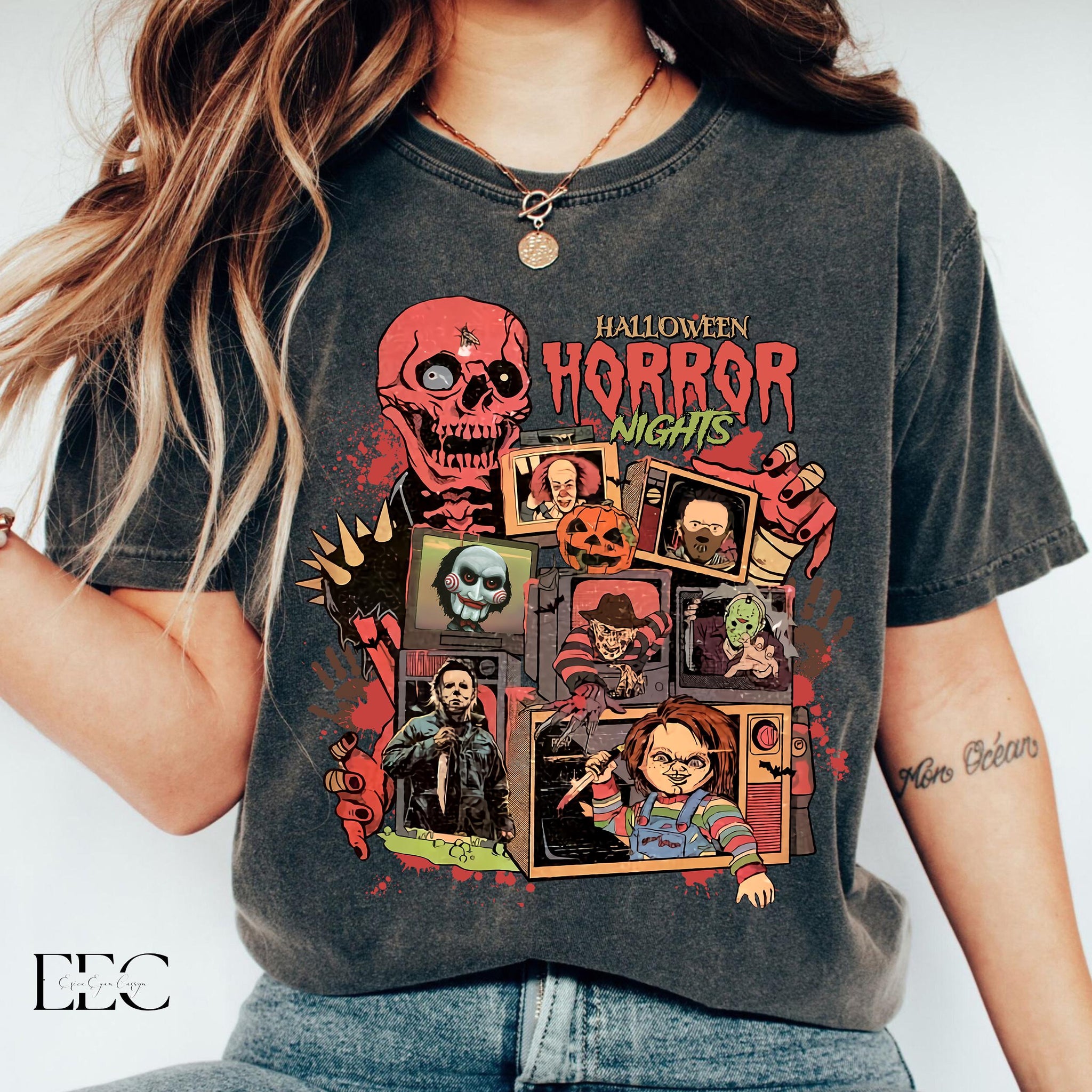 Halloween Horror Nights Comfort Colors Shirt, Vintage Halloween Movie, Horror T-shirt, Halloween Horror Movie Shirt, Halloween Party 2024 HW1908 04