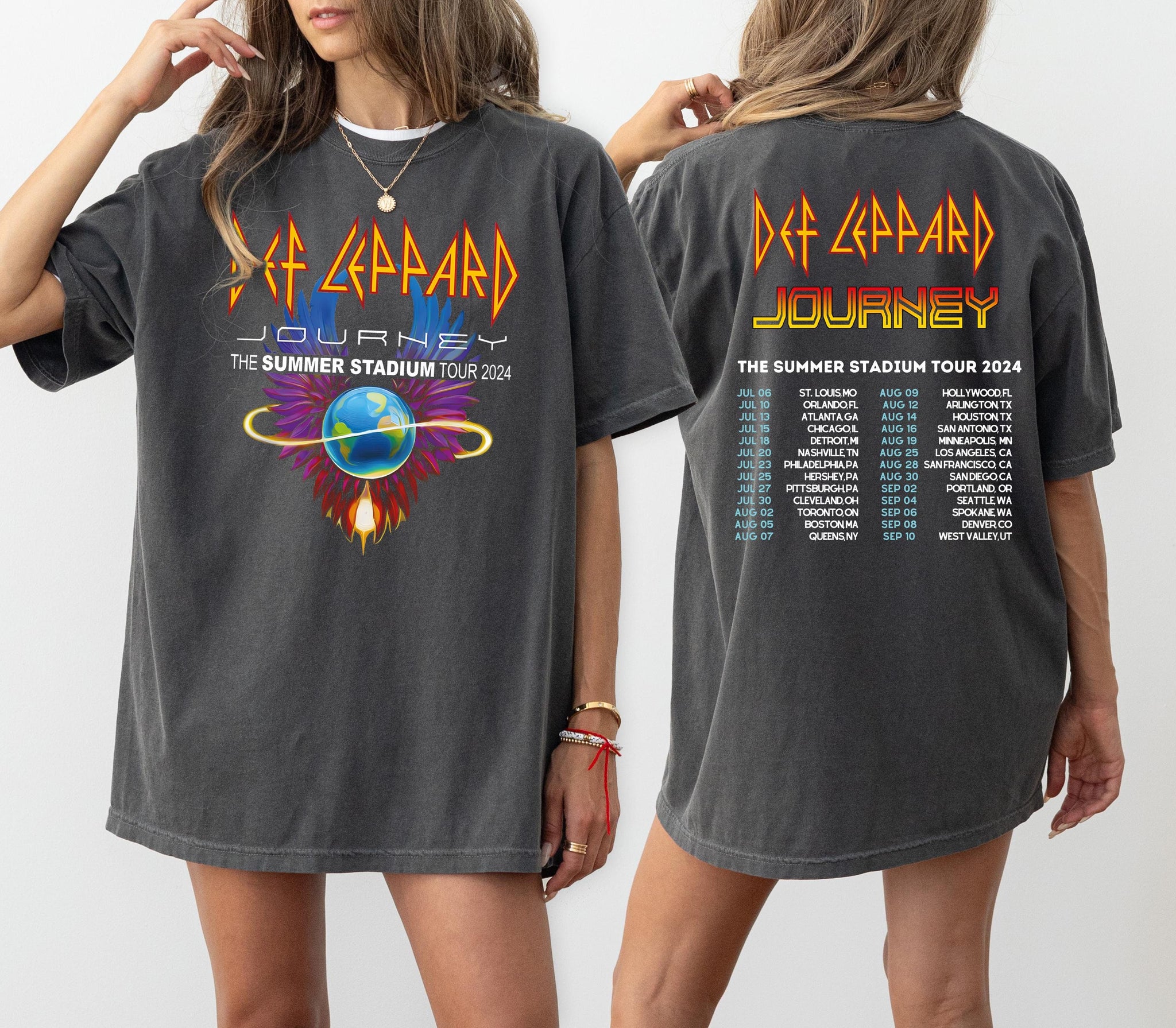 Def-Leppard And Journey Summer Stadium Tour 2024 Shirt, Journey Tour Shirt, Unisex Shirt, Western Shirt, Concert Shirt, Journey Fan Gift MS1708 03