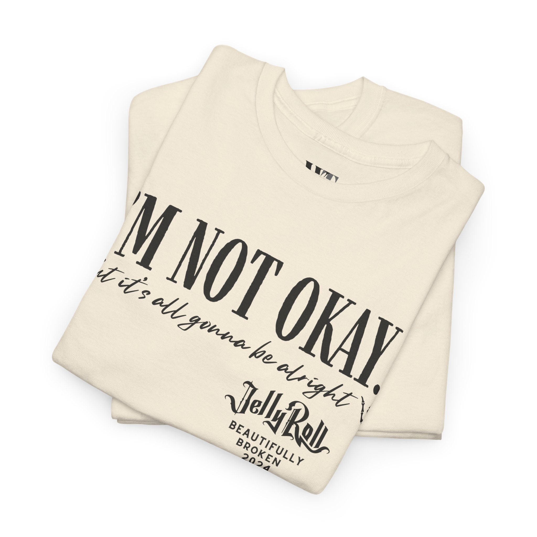 Jelly Roll Shirt , Country Concert Beautifully Broken Tour 2024 ,Jelly Roll Lyric Tshirt, Im Not Ok Tee,Unisex Plus Size,Jelly Roll Fan Gift TD0509 08