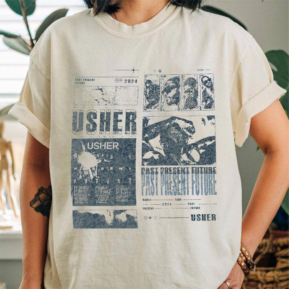 Usher Rapper shirt, Usher Past Present And Future World Tour Shirt, Usher Fan shirt, Usher Tour Shirt, Usher World Tour 2024 Shirt V3 1308M MS2208 26