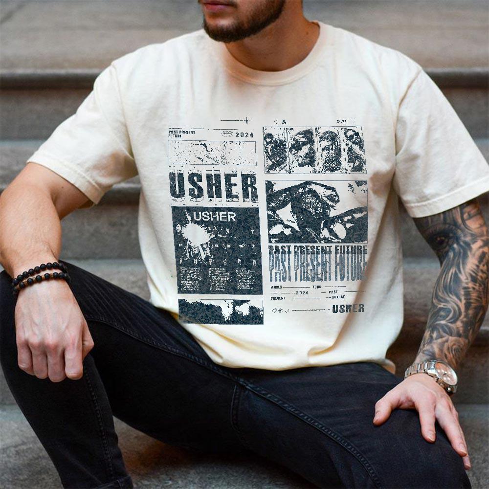 Usher Rapper shirt, Usher Past Present And Future World Tour Shirt, Usher Fan shirt, Usher Tour Shirt, Usher World Tour 2024 Shirt V3 1308M MS2208 26