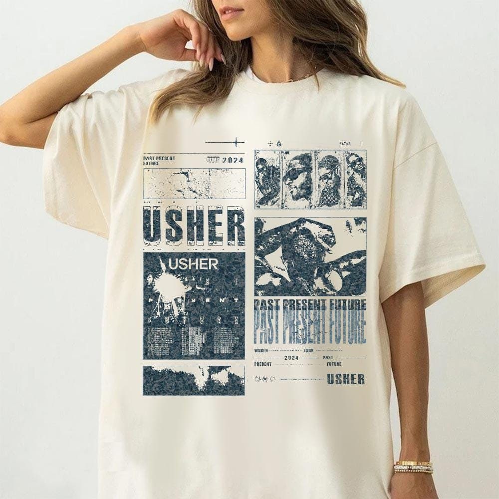 Usher Rapper shirt, Usher Past Present And Future World Tour Shirt, Usher Fan shirt, Usher Tour Shirt, Usher World Tour 2024 Shirt V3 1308M