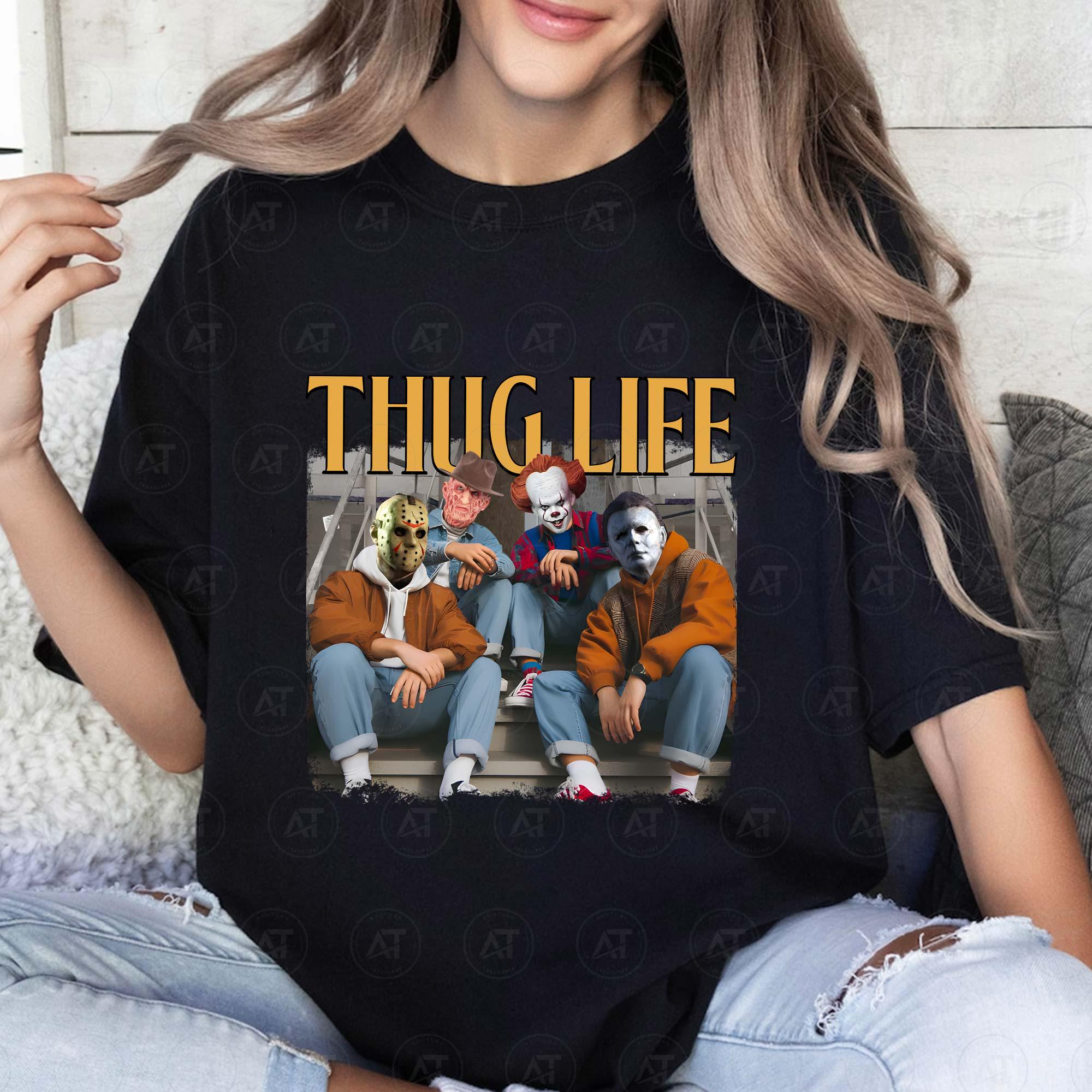 Thug Life Halloween Shirt, Horror Characters Shirt, Halloween Shirt, Spooky Season, Thug Life Shirt, Horr Face Shirt, Horror  Killer, Download Files HW1708 05