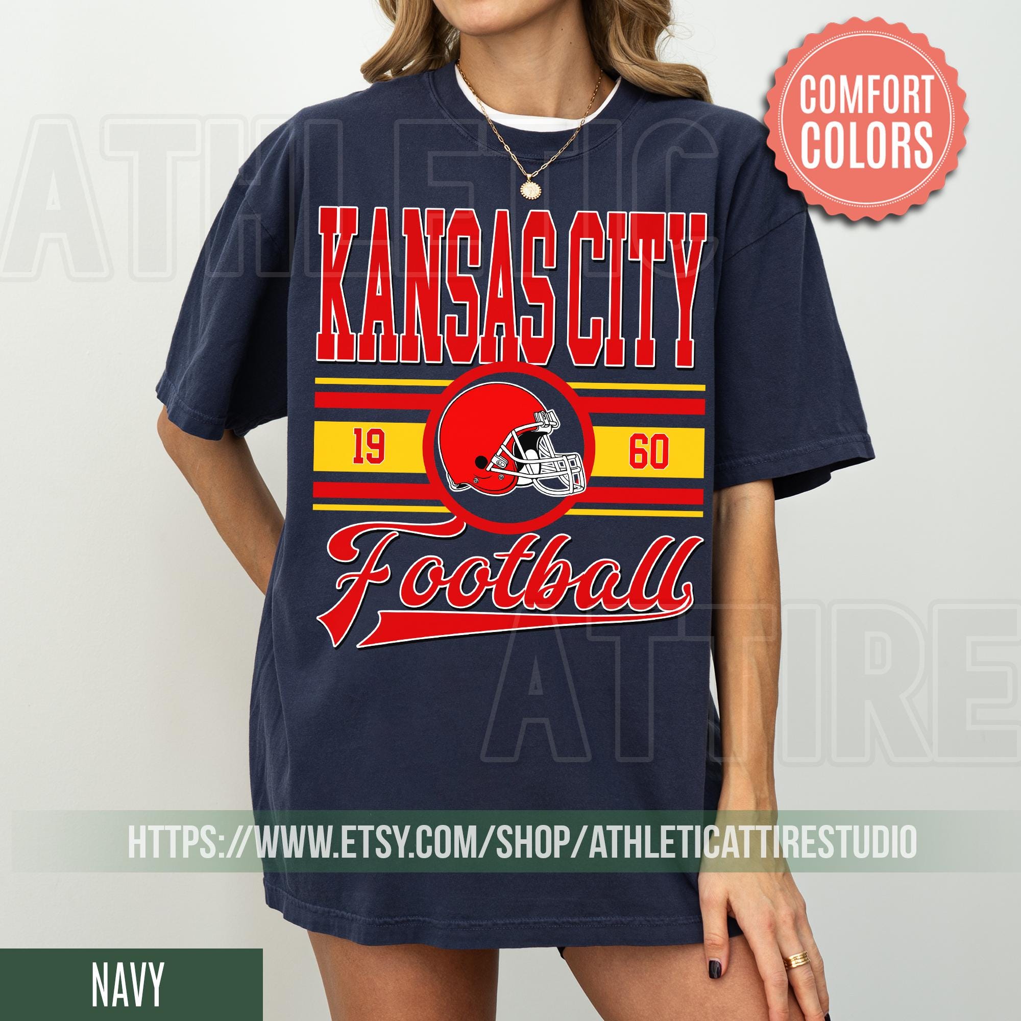 Kansas City Football  Vintage Style T-Shirt, Kansas City Football Crewneck, Football T-Shirt, Kansas City Fan Gifts FRE8