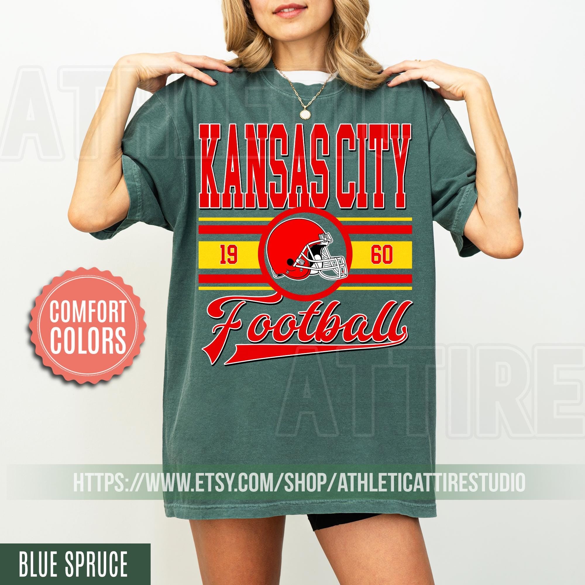 Kansas City Football  Vintage Style T-Shirt, Kansas City Football Crewneck, Football T-Shirt, Kansas City Fan Gifts FRE8