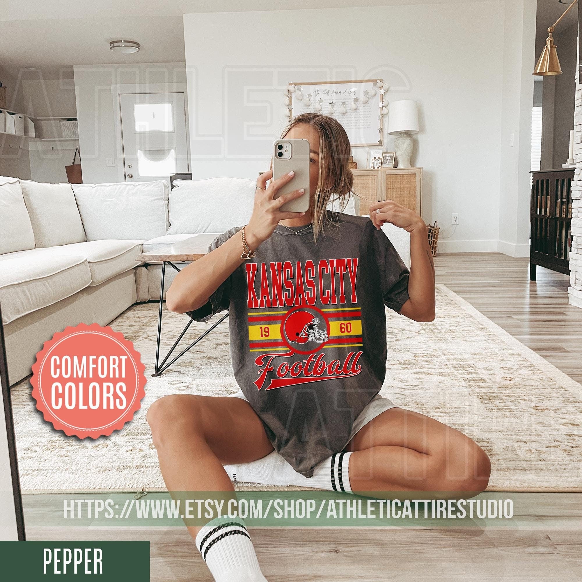 Kansas City Football  Vintage Style T-Shirt, Kansas City Football Crewneck, Football T-Shirt, Kansas City Fan Gifts FRE8