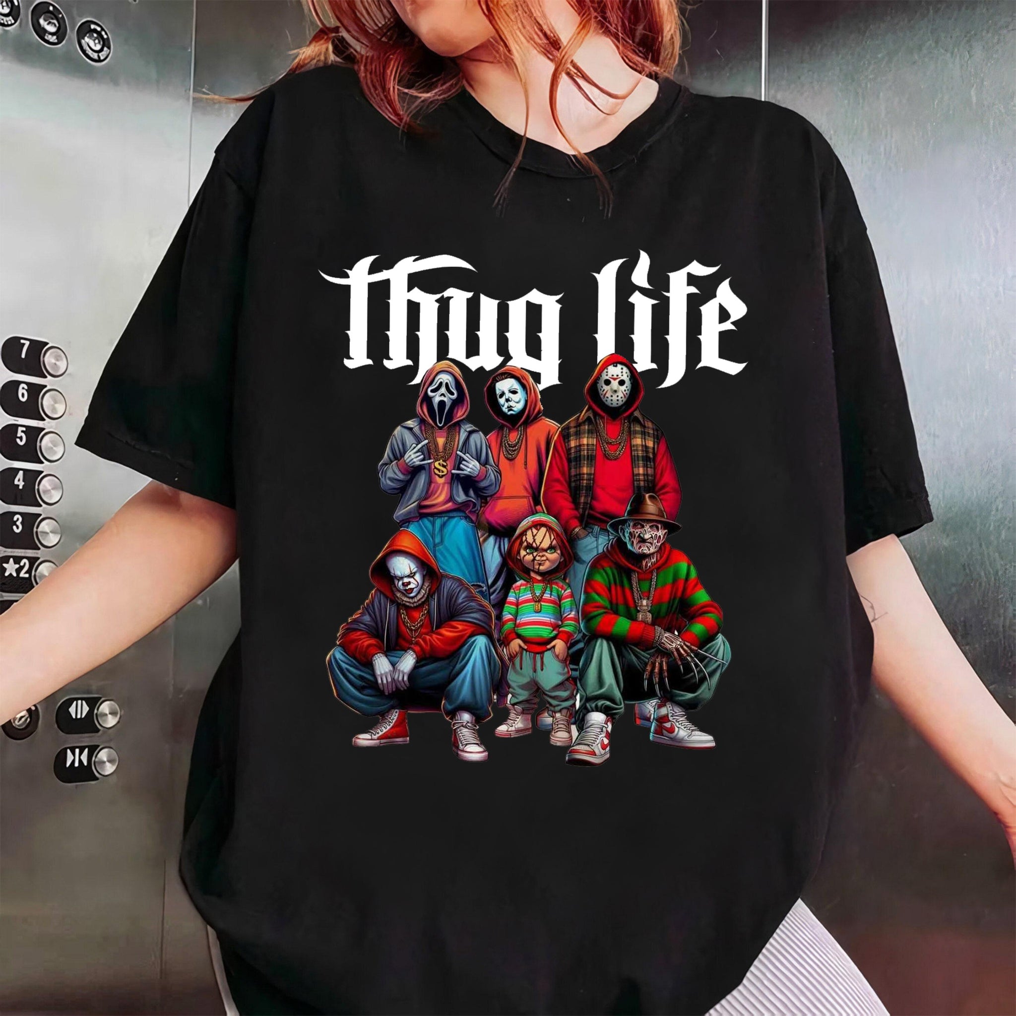 Thug Life Horror Movie Shirt, Movie Killer Shirt, Scary Halloween Shirt, Horror Friend Shirt, Halloween Vibes Shirt, Retro Halloween Shirt HWN2008 01