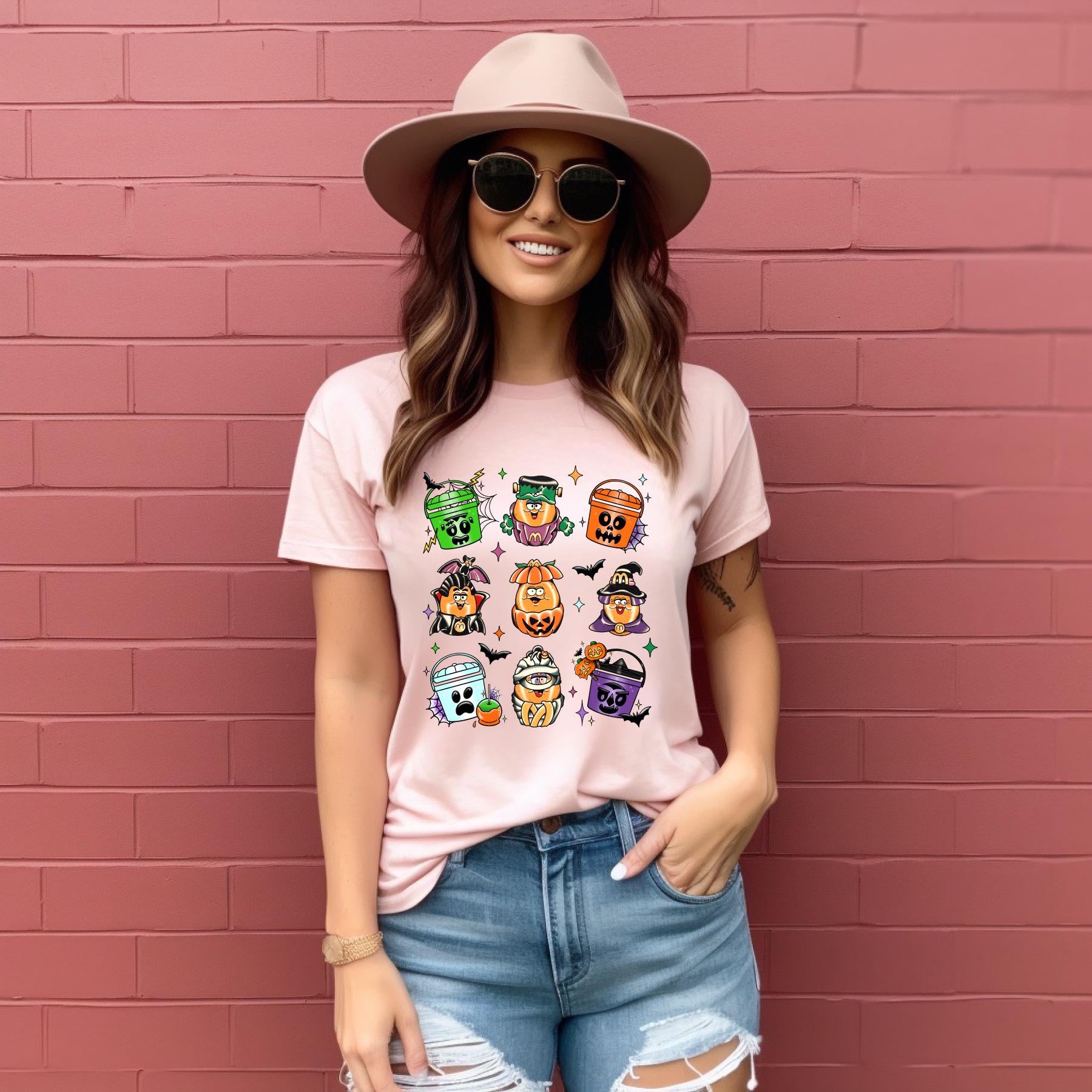 Spooky Nuggets Meal Bucket Shirt, Halloween Chicken Nuggets, Funny Halloween T-Shirt, Trendy Halloween, Spooky Season, Halloween Party Tee TD2308 04