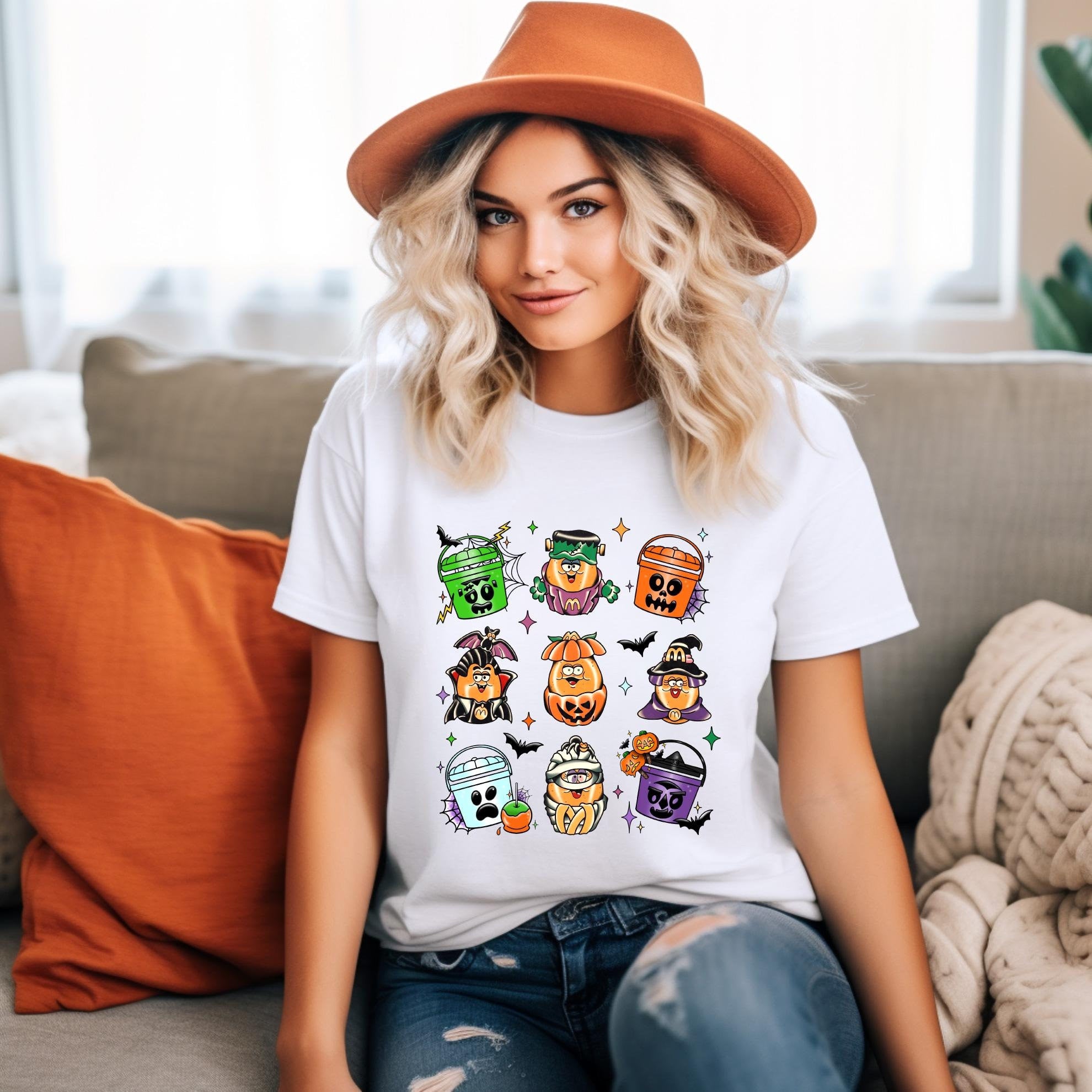 Spooky Nuggets Meal Bucket Shirt, Halloween Chicken Nuggets, Funny Halloween T-Shirt, Trendy Halloween, Spooky Season, Halloween Party Tee TD2308 04