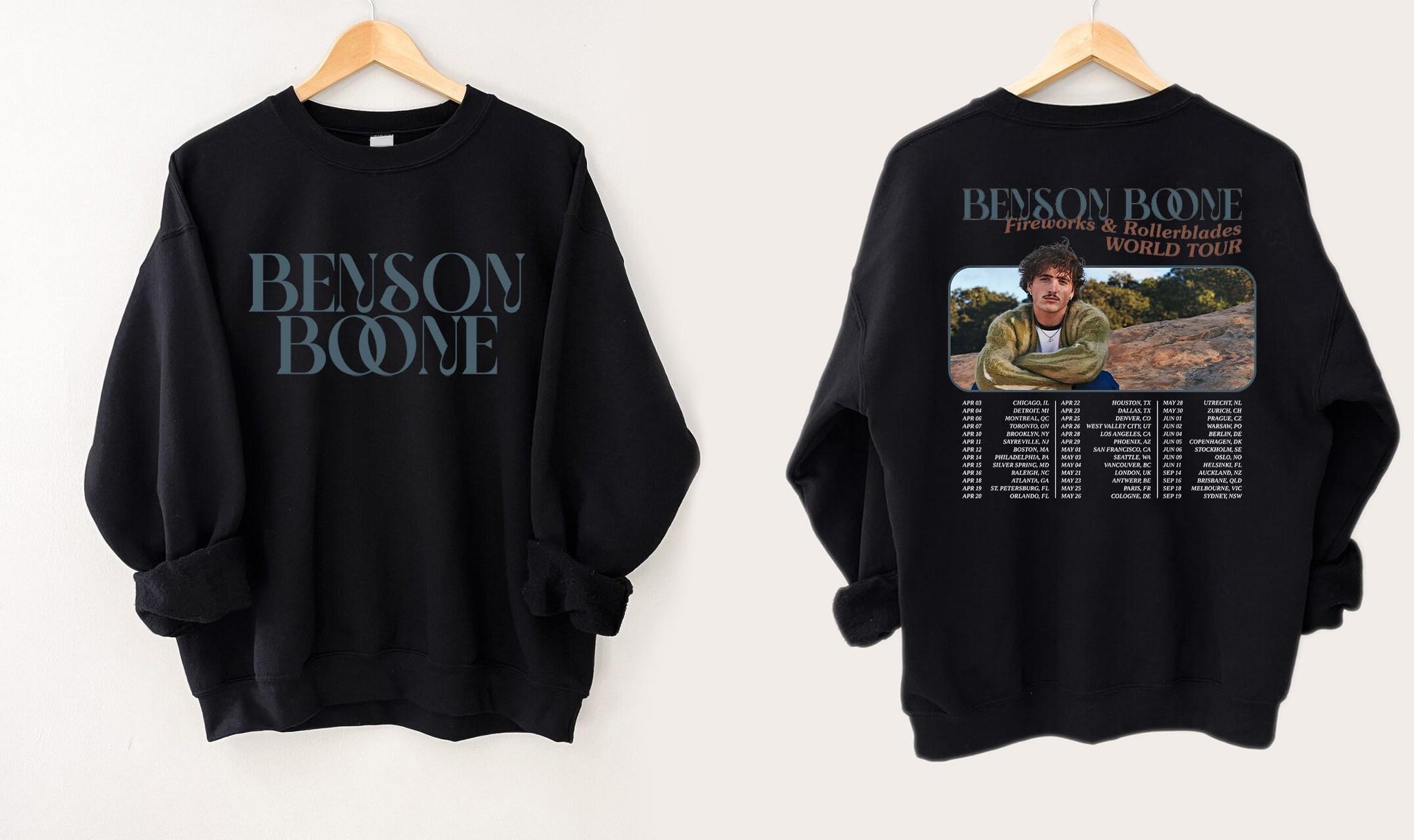 Benson Boone Tee, Sweater And Hoodie, Benson Boone World Tour Shirts for Women Men TD1609 01