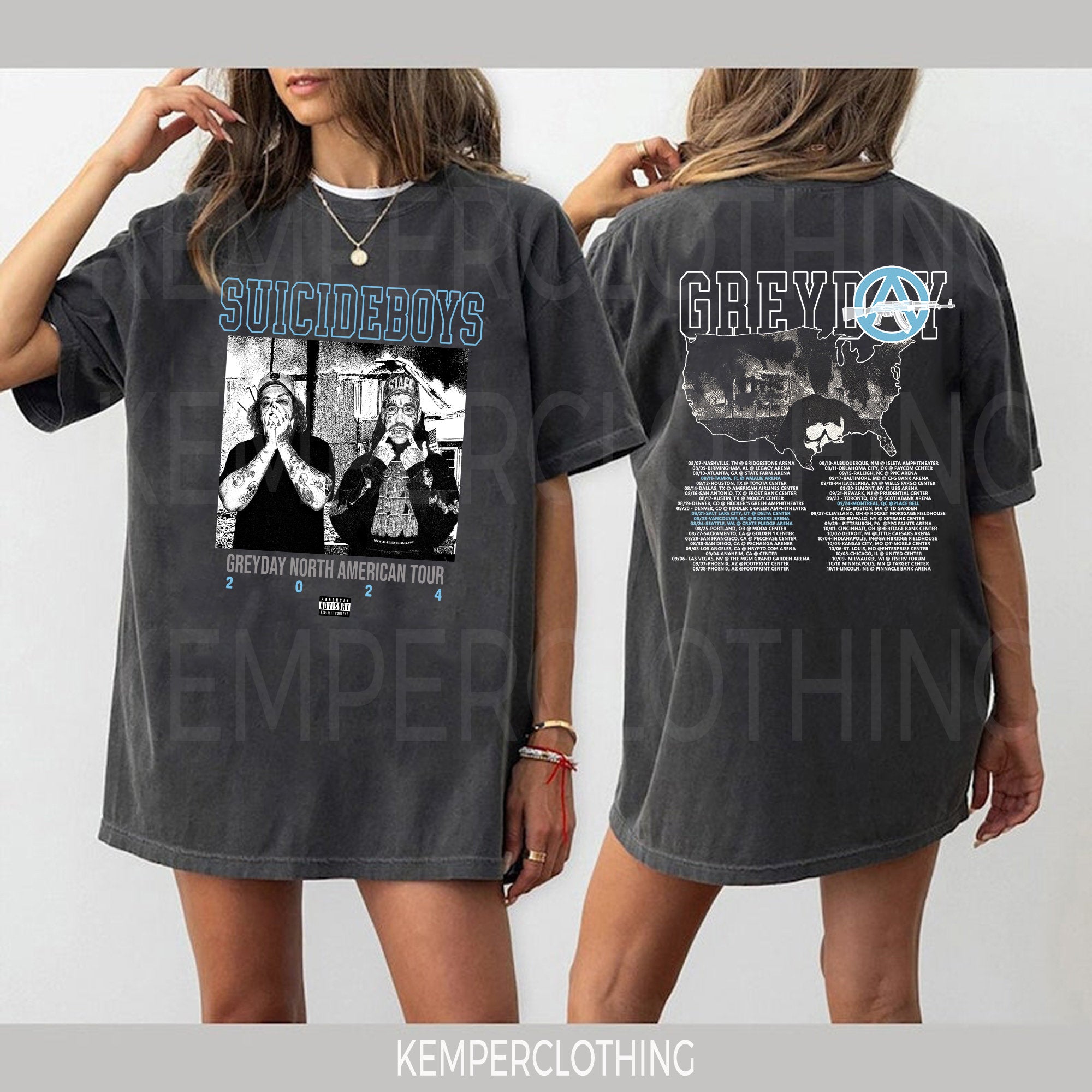 Greyday 2024 SuicideBoys Hip-Hop Vintage T-shirt MS2108 20