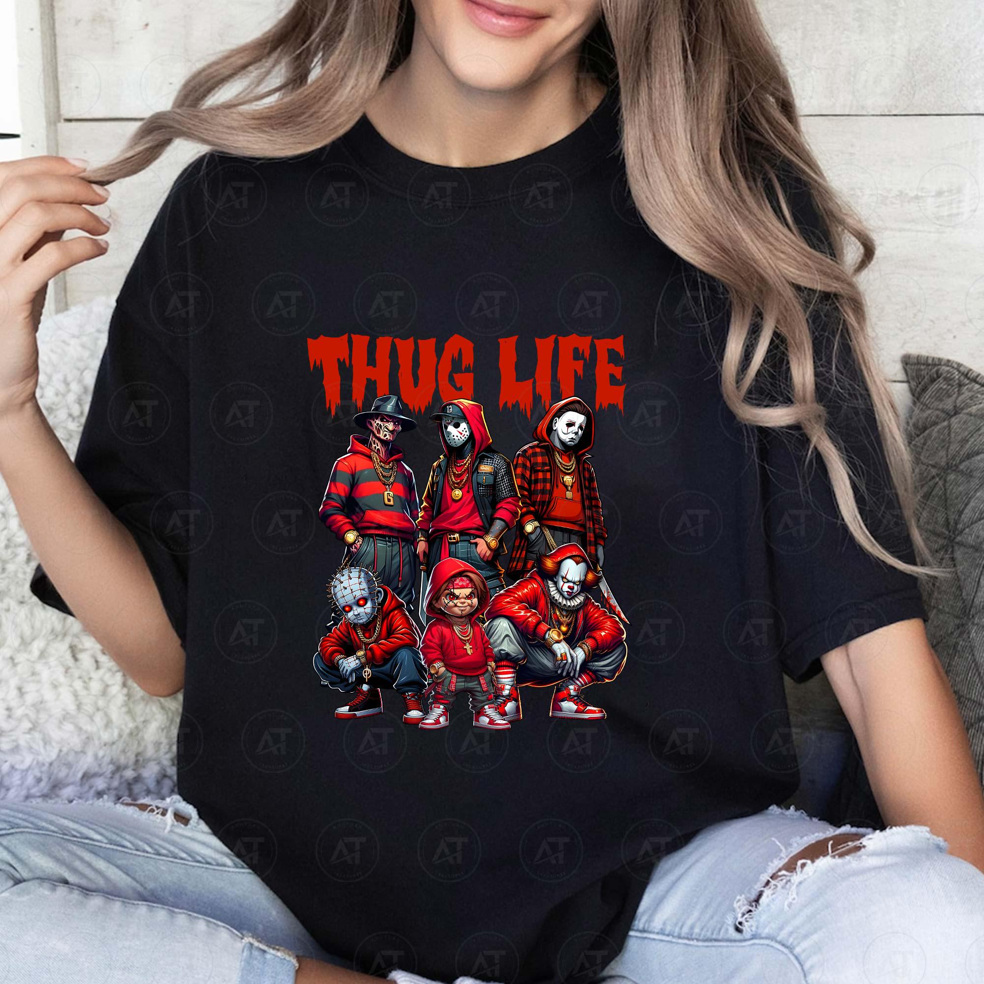 Thug Life Horror Movie Shirt, Halloween Horror Characters Shirt, Friends Horror Characters Shirt, Friend Horror Shirt, Halloween Shirt, Download Files HW1708 04