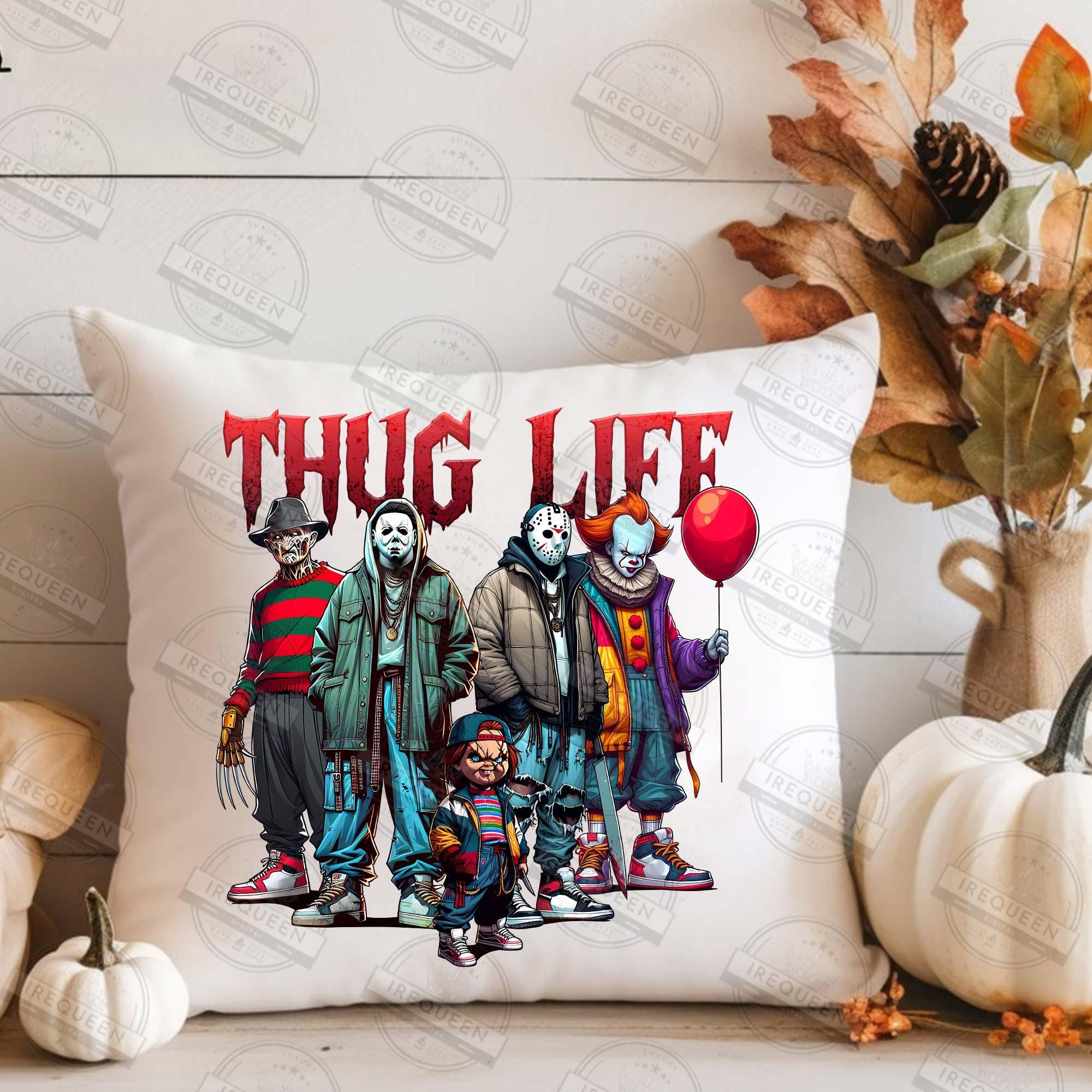 Halloween Horror Thug Life Movie Characters Shirt, Spooky Season Shirt, Fall Shirt, Horror Character Daily Life, Halloween Shirt, Digital File HW1708 17