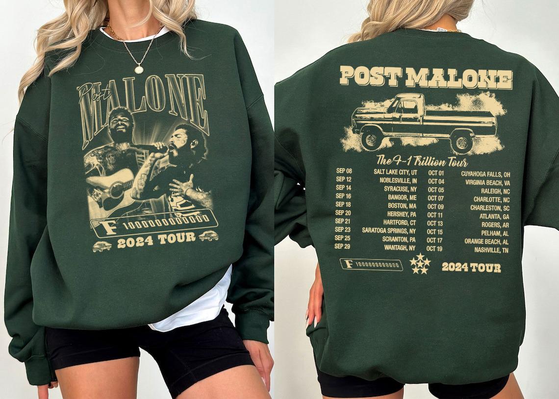 Post Malone 2 Sides Shirt, Post Malone The F-1 Trillion Album Shirt, Posty 2024 Concert Shirt, Malone Tour Rapper Shirt TD1709