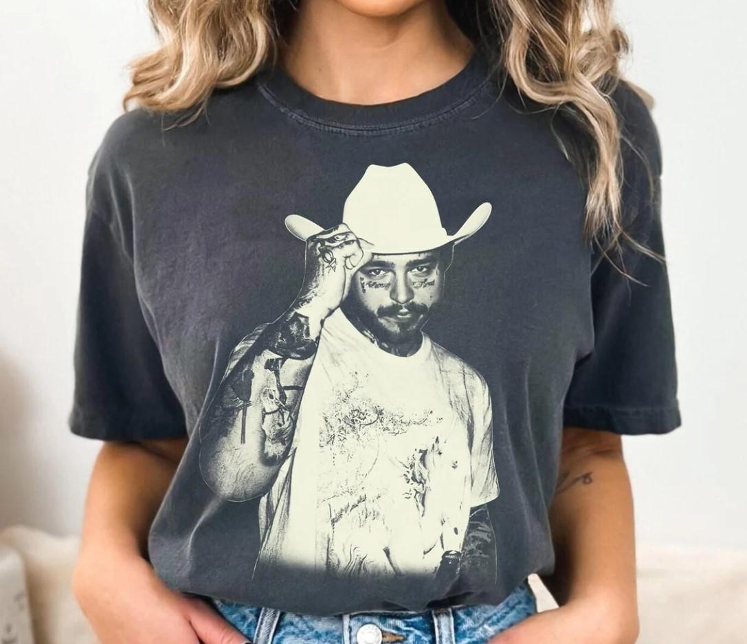 Post Malone Comfort Color Shirt, Cowboy Post Shirt, Country Shirt, Western Graphic Tee, Concert Shirt, Festival Shirt, I Had Some Help Shirt TD3008 15