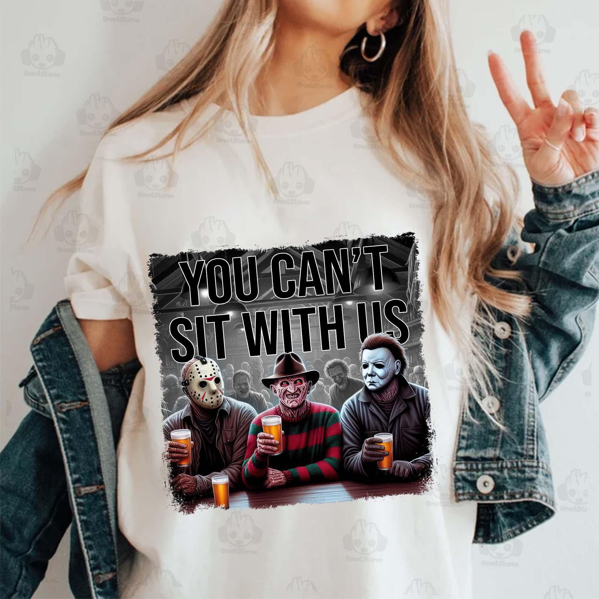 Horror Character Halloween Shirt, You Can’t Sit With Us Shirt, Halloween Friends Shirt, Horror Killers Shirt, Squad Goals Shirt,   HW1908 01