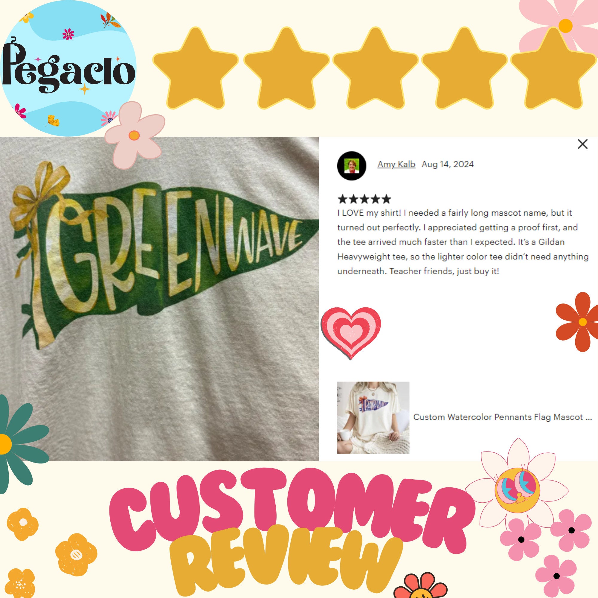 Custom Watercolor Pennants Flag Mascot Shirt, Girly Mascot shirt, School Spirit Shirt, Matching Team Tee, Personalized School Team SC1908 02