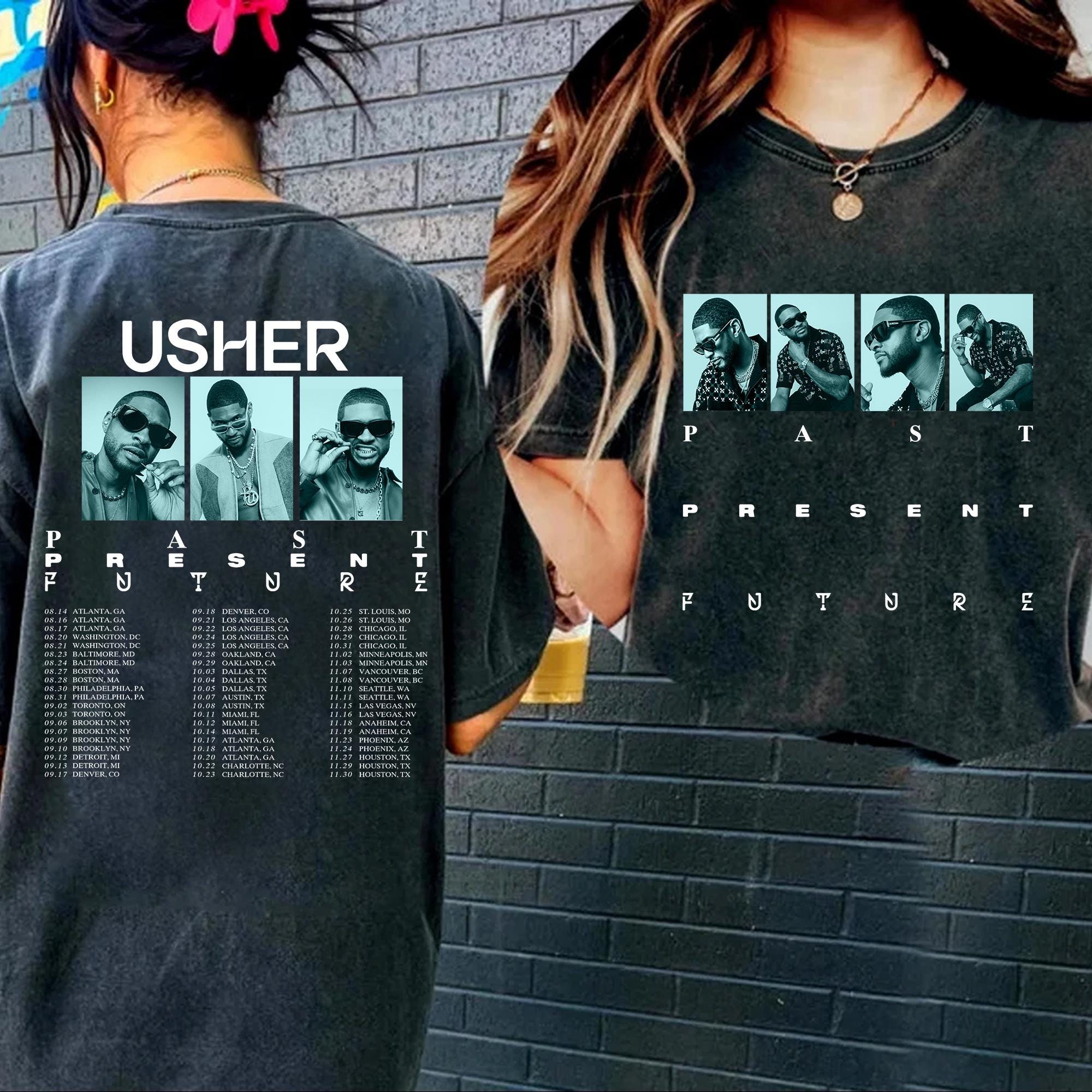 Usher World Tour 2024 Shirt, Usher Past Present Future World Tour Shirt, Usher t-shirt, Usher Fan Merch Usher Concert Usher Gift TD0409 07