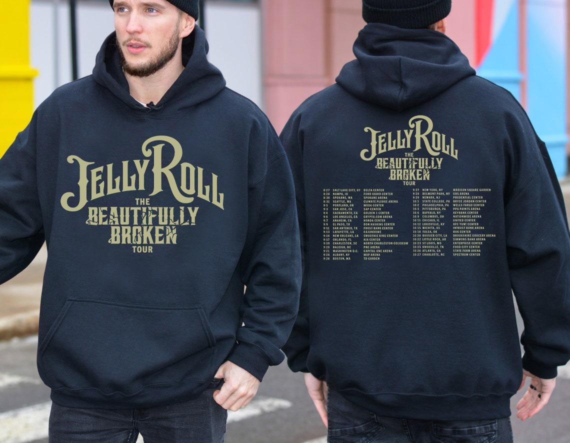 The Beautifully Broken Tour, Jelly Roll Tee For Fan, Country Concert Beautifully Broken Tour 2024 Sweater And Hoodie TD1609 04