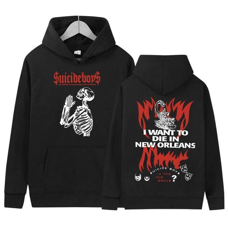 Suicideboys G59 2024 Tour Print Hoodie Men's Vintage Punk Gothic Pullover Sweatshirt Hip Hop Fashion Oversized Hooded Streetwear TD1010