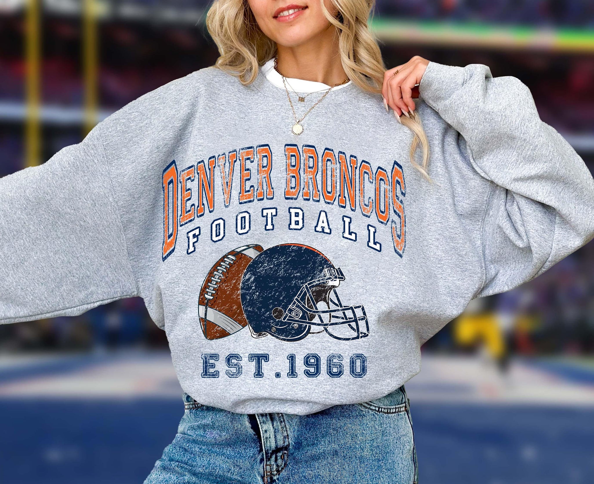 Vintage Denver Football Sweatshirt, Vintage Football Sweatshirt, Broncos Football Vintage Sweatshirt, Denver Game Day Sweatshirt