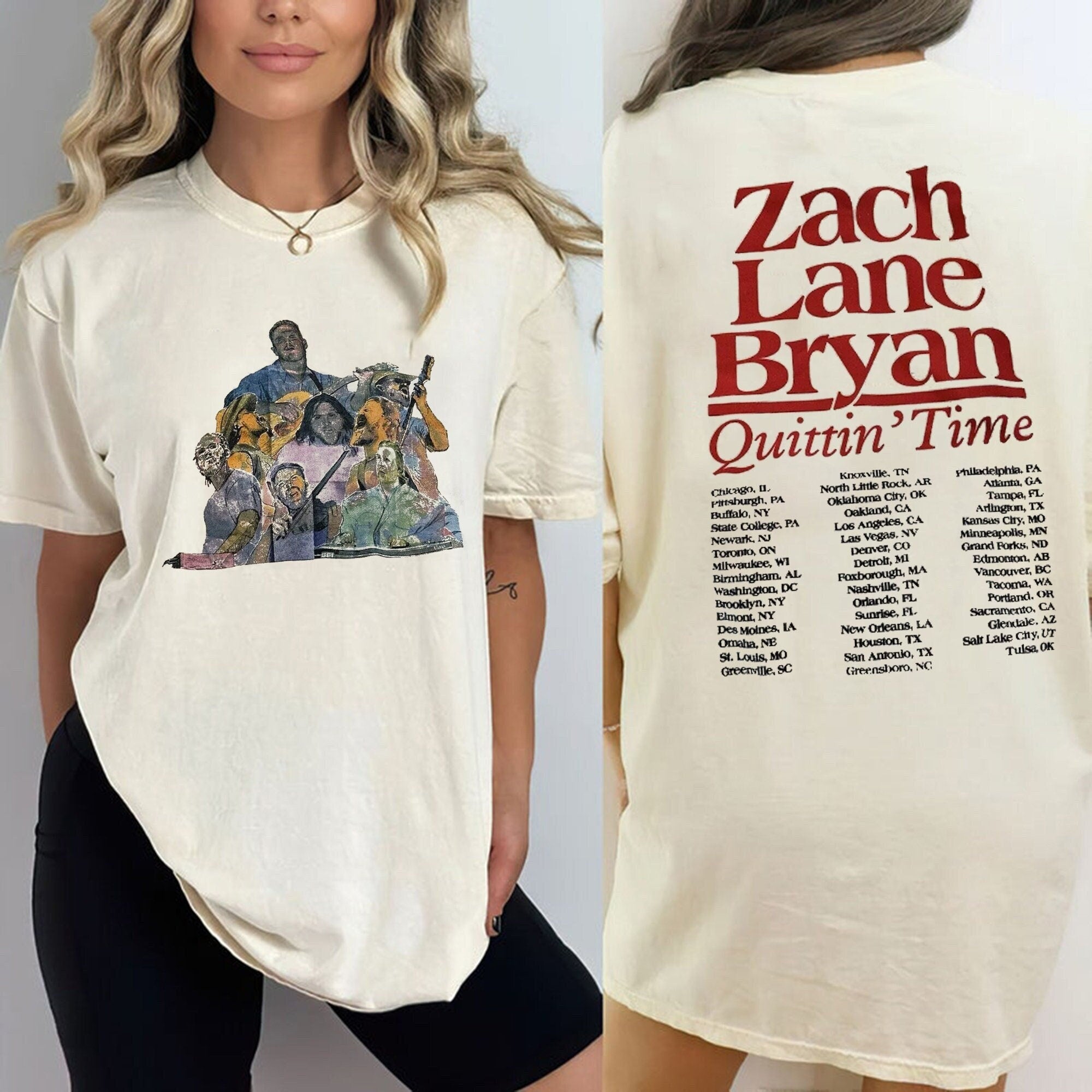 Zach Bryan Music Shirt, 2Side Zach Bryan The Quittin Time Tour 2024 Merch Tees Graphic Sweatshirt, Country Music Tee,Zach Bryan Concert 2024 TD2908 09