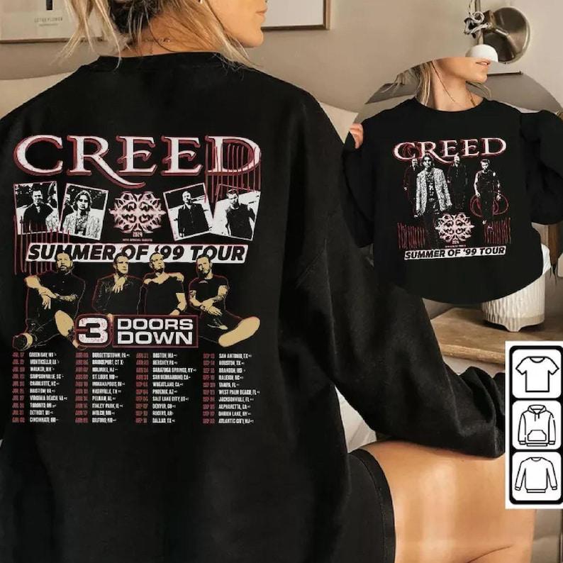 Creed 2024 Tour Summer of ’99 Tour T Shirt, Creeds 3 Doors Down Tour Concert T-shirt, Creed Band 2024 Tour Shirt TD0509 16