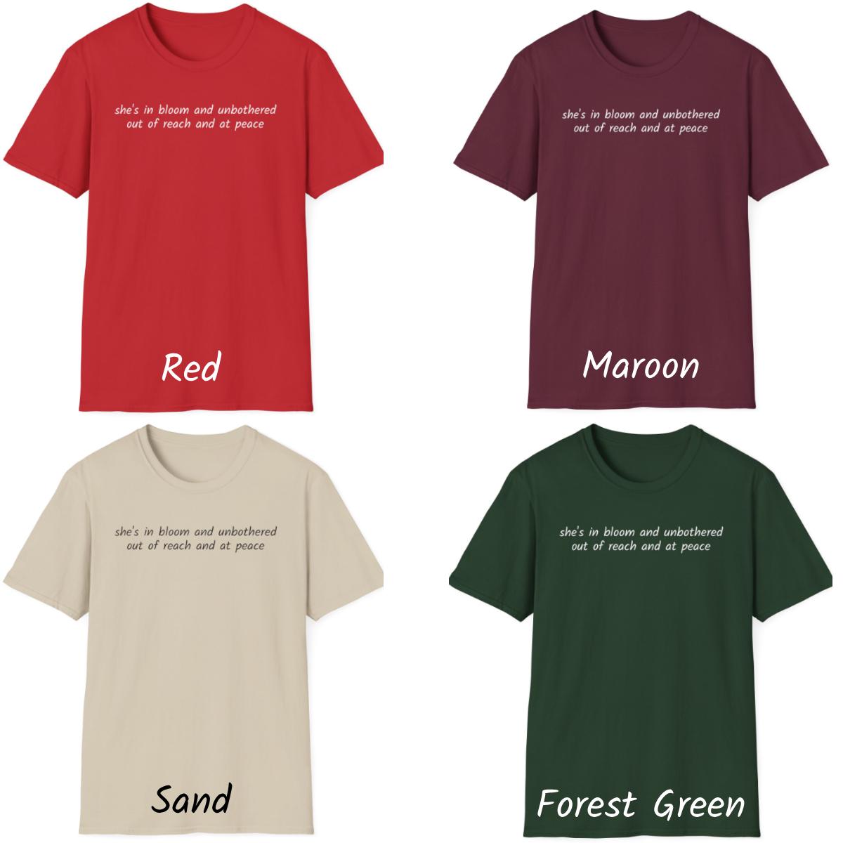 She's in Bloom and Unbothered Out of Reach and At Peace Shirt, She is in Bloom and Unbothered Mantra T-Shirt, Jennifer Lopez Tee, JLo TD0509 05