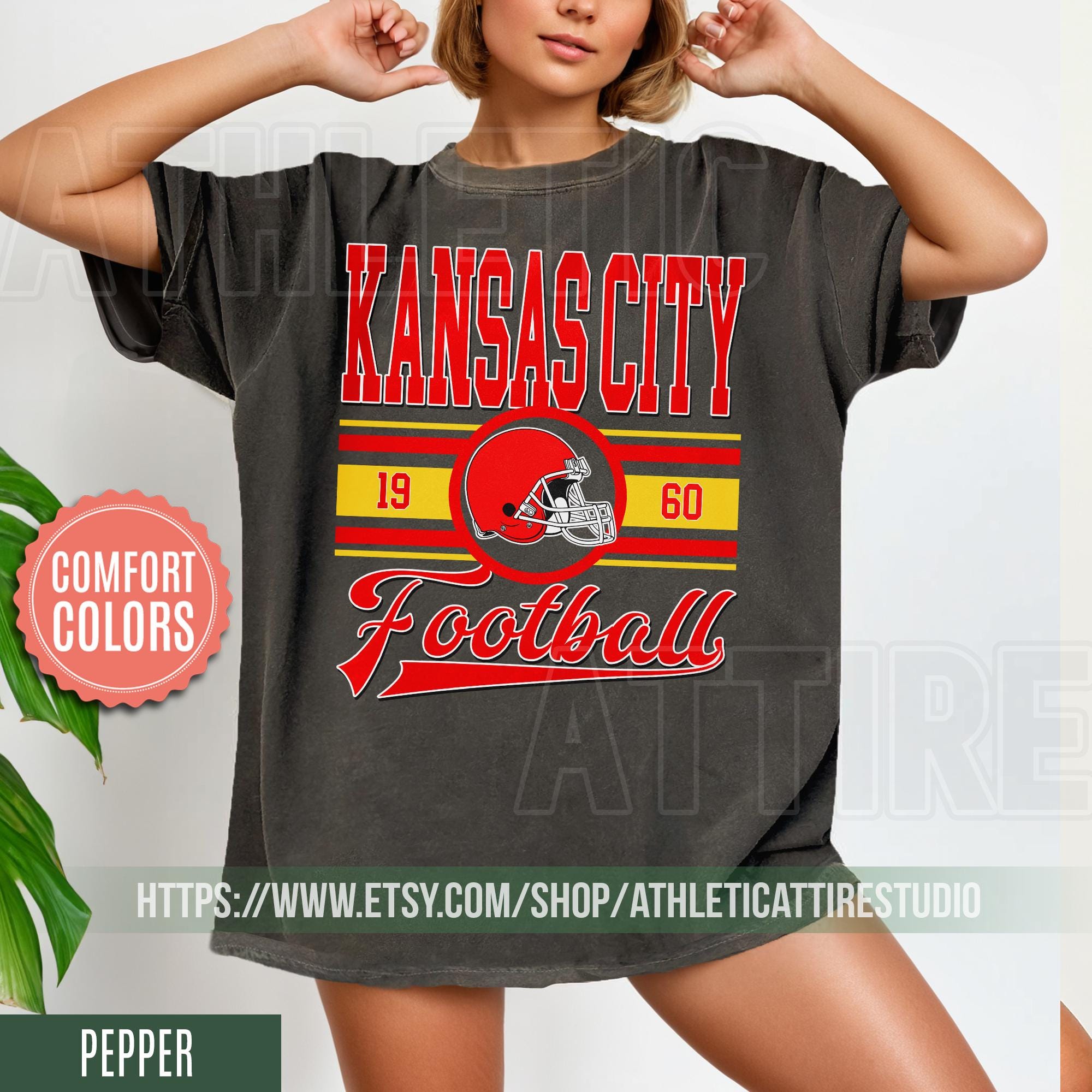 Kansas City Football  Vintage Style T-Shirt, Kansas City Football Crewneck, Football T-Shirt, Kansas City Fan Gifts FRE8
