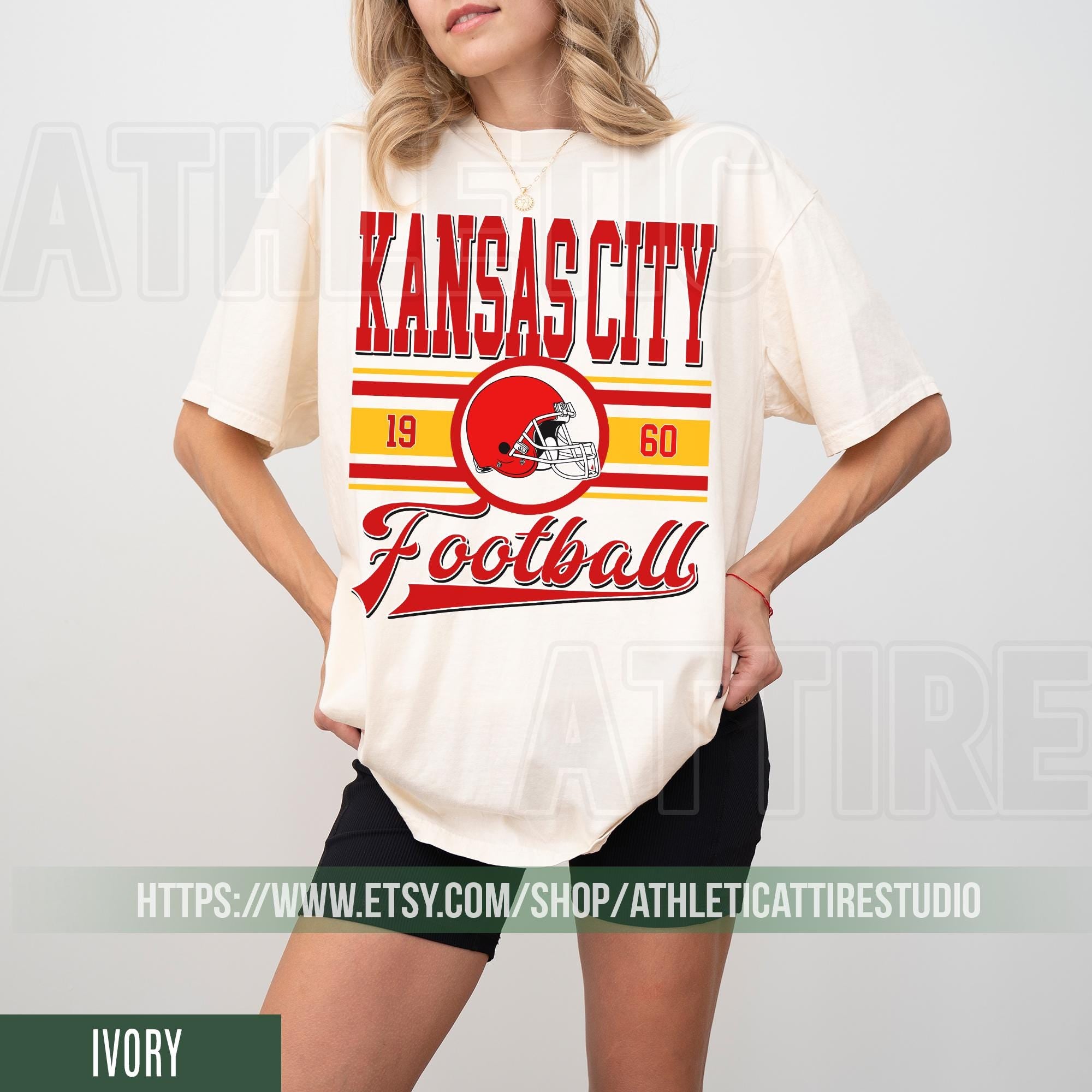 Kansas City Football  Vintage Style T-Shirt, Kansas City Football Crewneck, Football T-Shirt, Kansas City Fan Gifts FRE8
